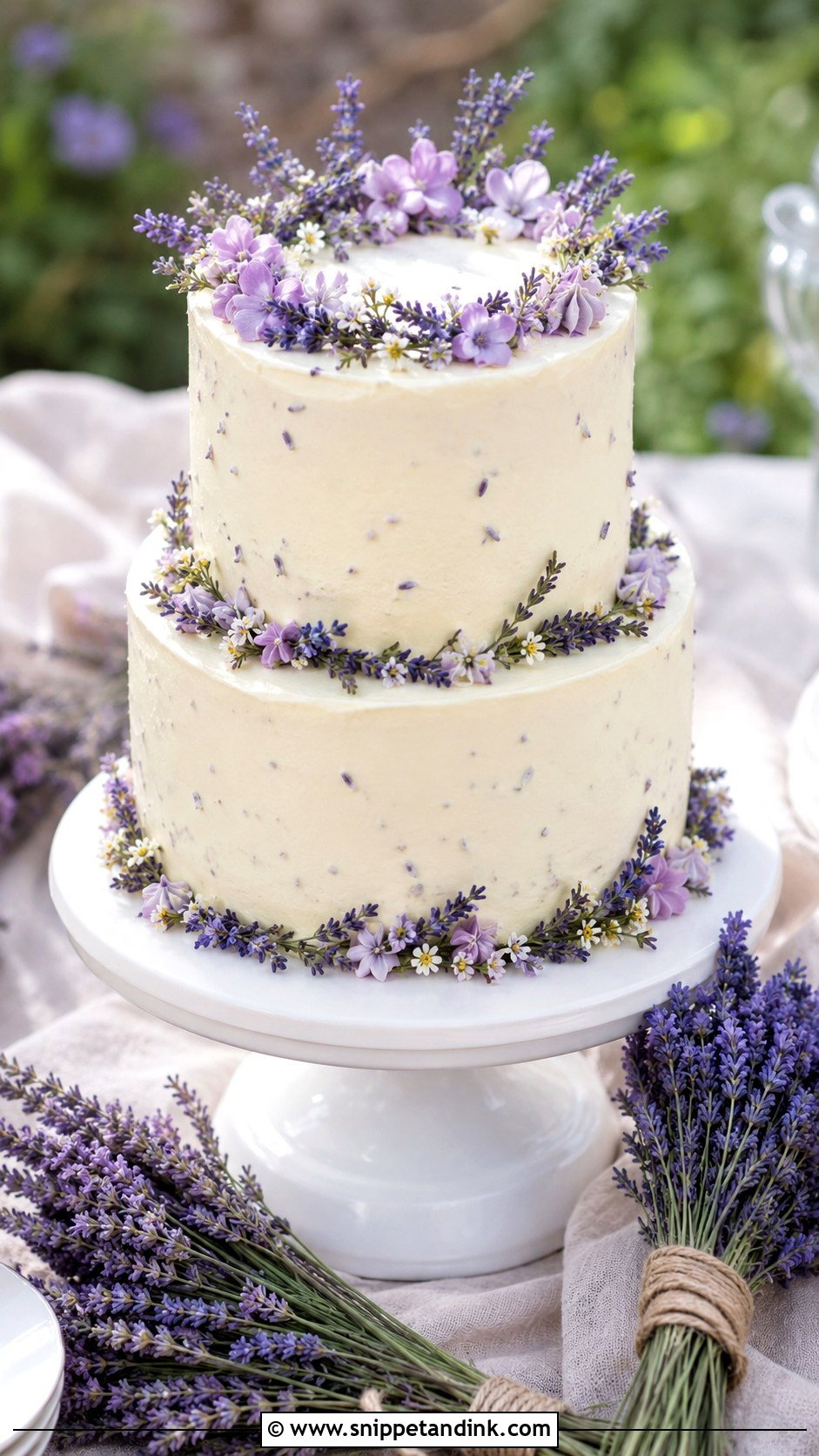 Lavender Wedding Cake - Snippet and Ink - 20 Simple Flower Cake Ideas for Wedding