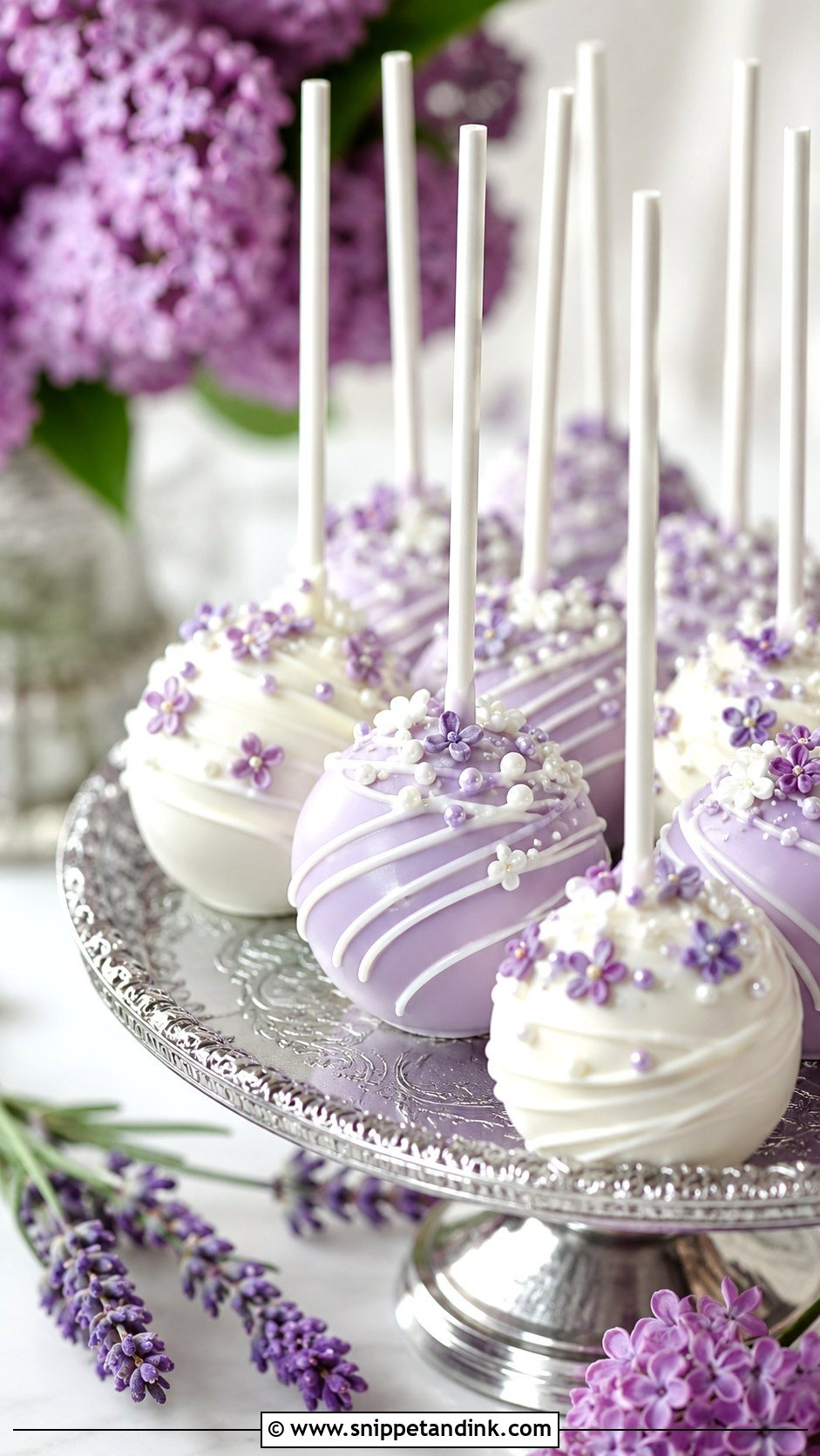 Lavender Wedding Cake Pops - Snippet and Ink - 30 Cake Pops Ideas for Wedding