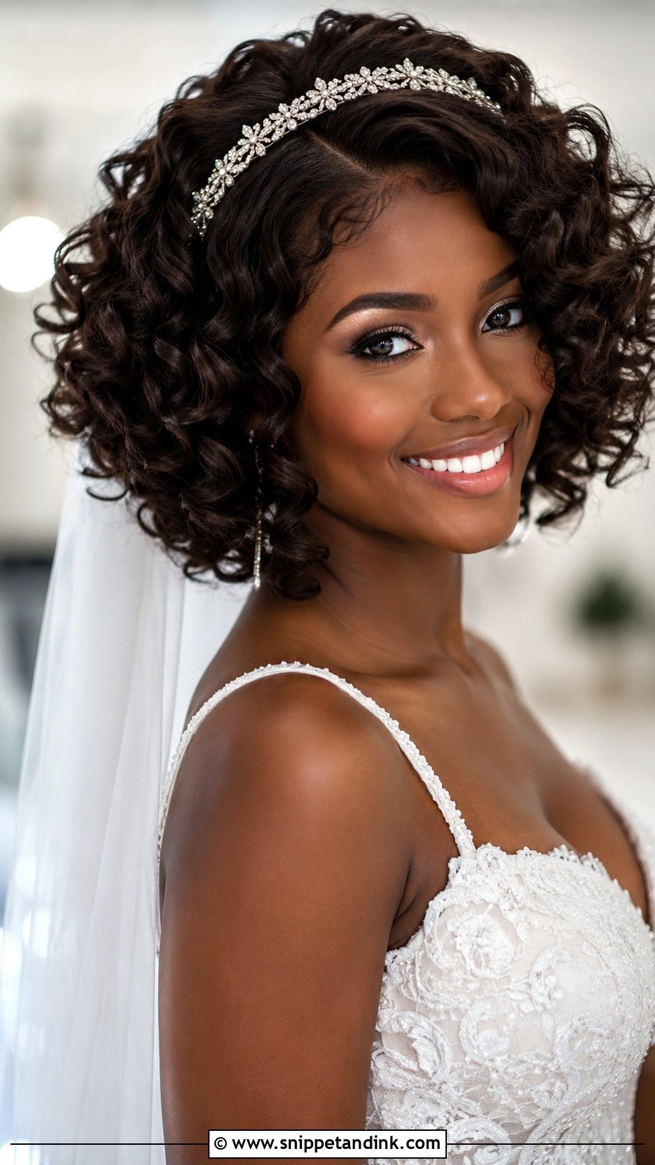 Layered Curly Bob - Snippet and Ink - 30 Wedding Hair Black Women Ideas