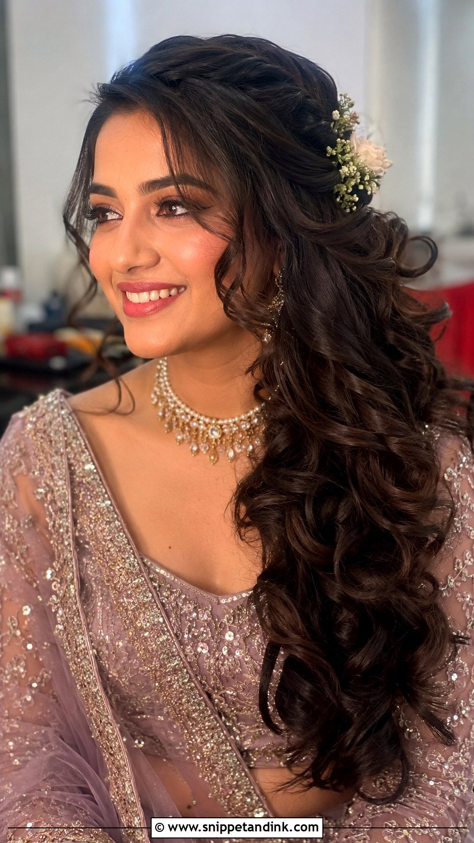 Layered Front Curls - Snippet and Ink - 30 Indian Wedding Front Hairstyles