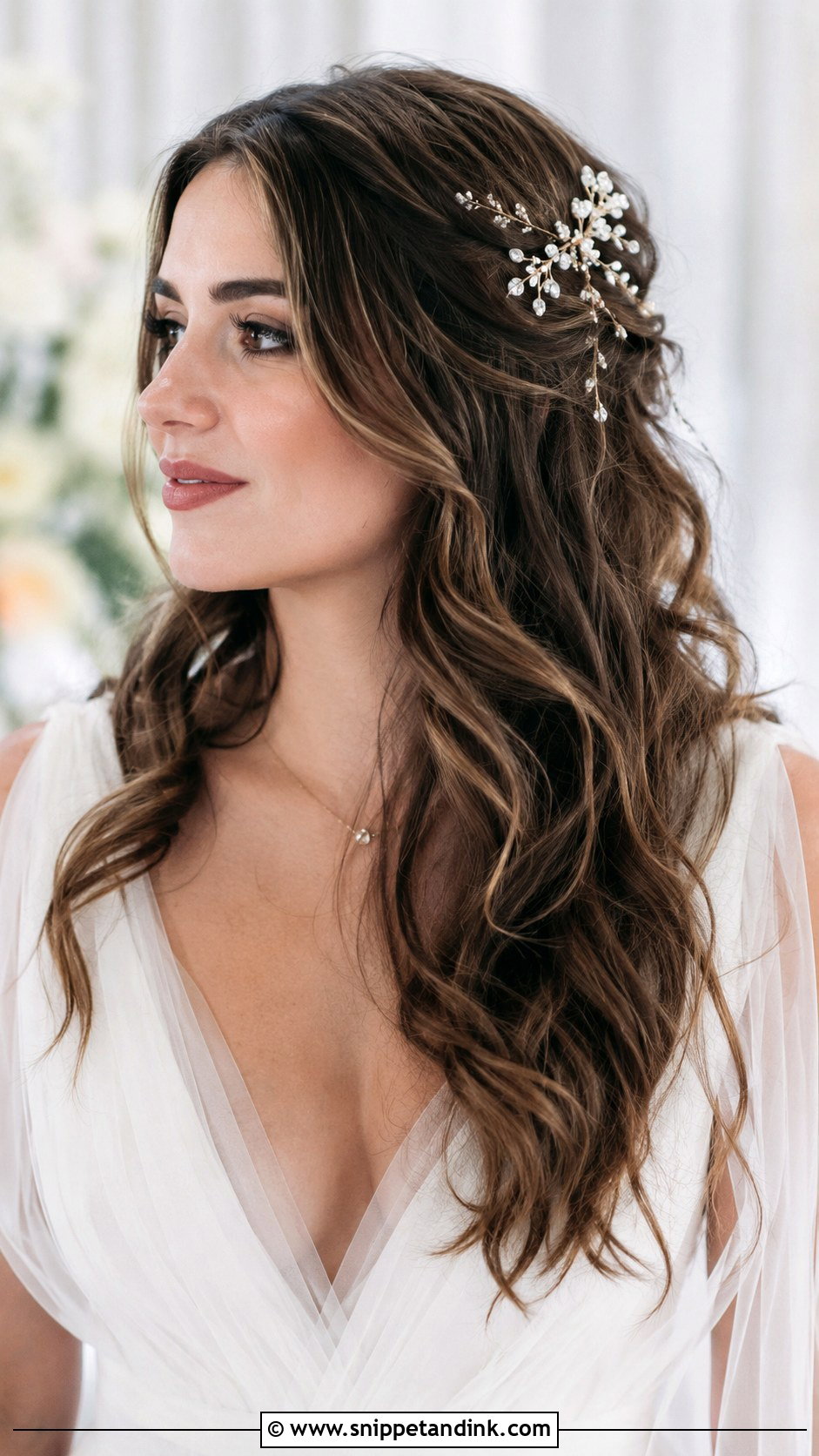 Layered Open Hair for Brides - Snippet and Ink - 25 Open Hair Bride Ideas