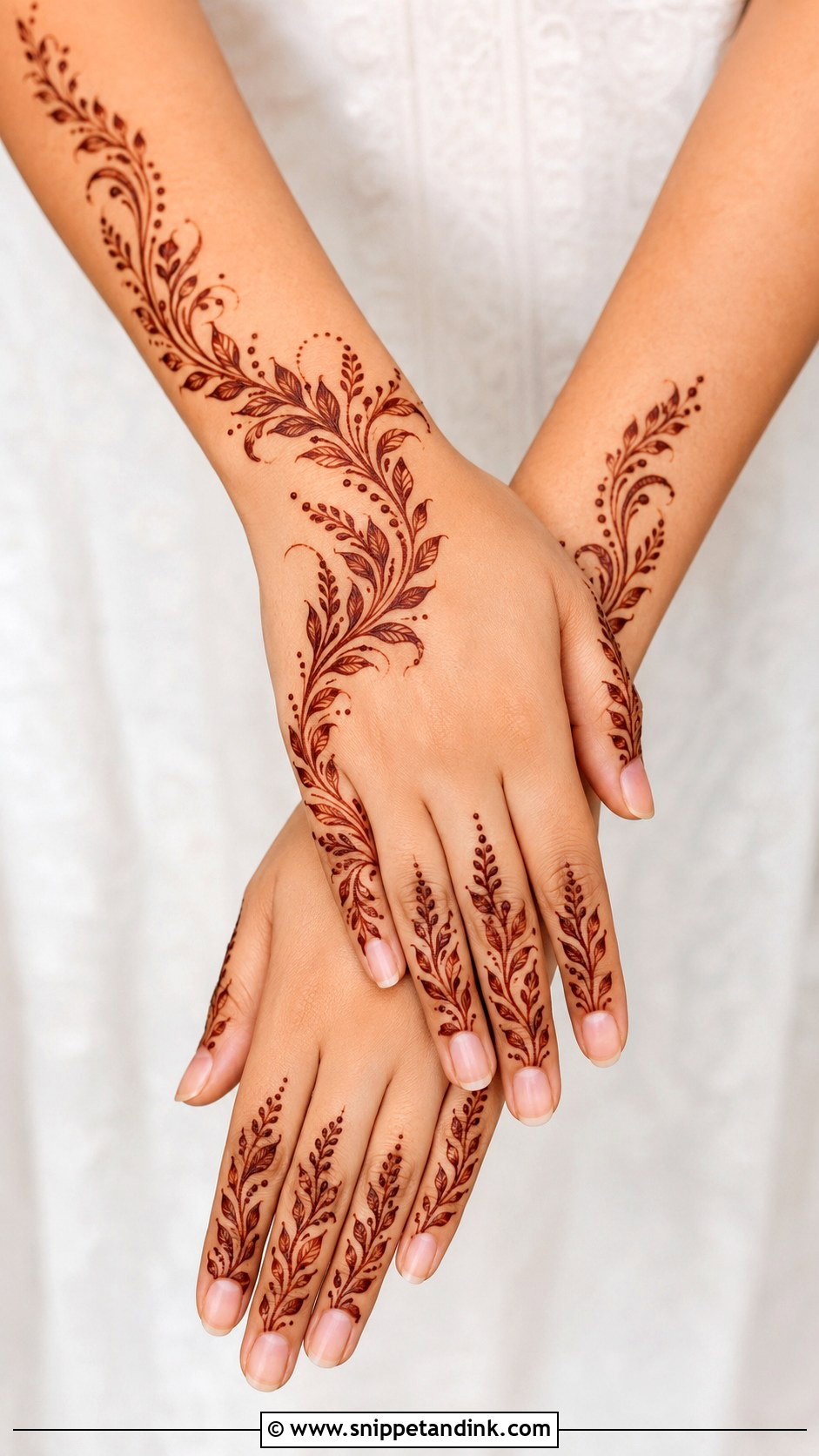Leaf Finger Mehndi Design - Snippet and Ink - 35 Unique Fingers Mehndi Designs