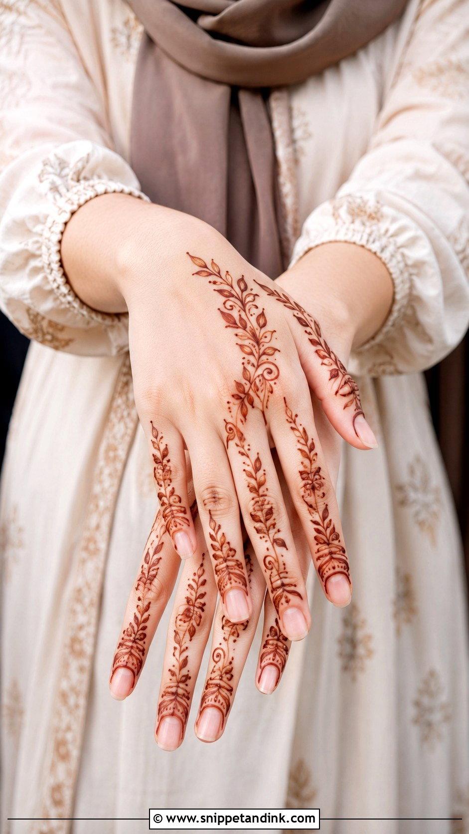 Leaf Fingers Mehndi Design - Snippet and Ink - 35 Fingers Mehndi Design Ideas