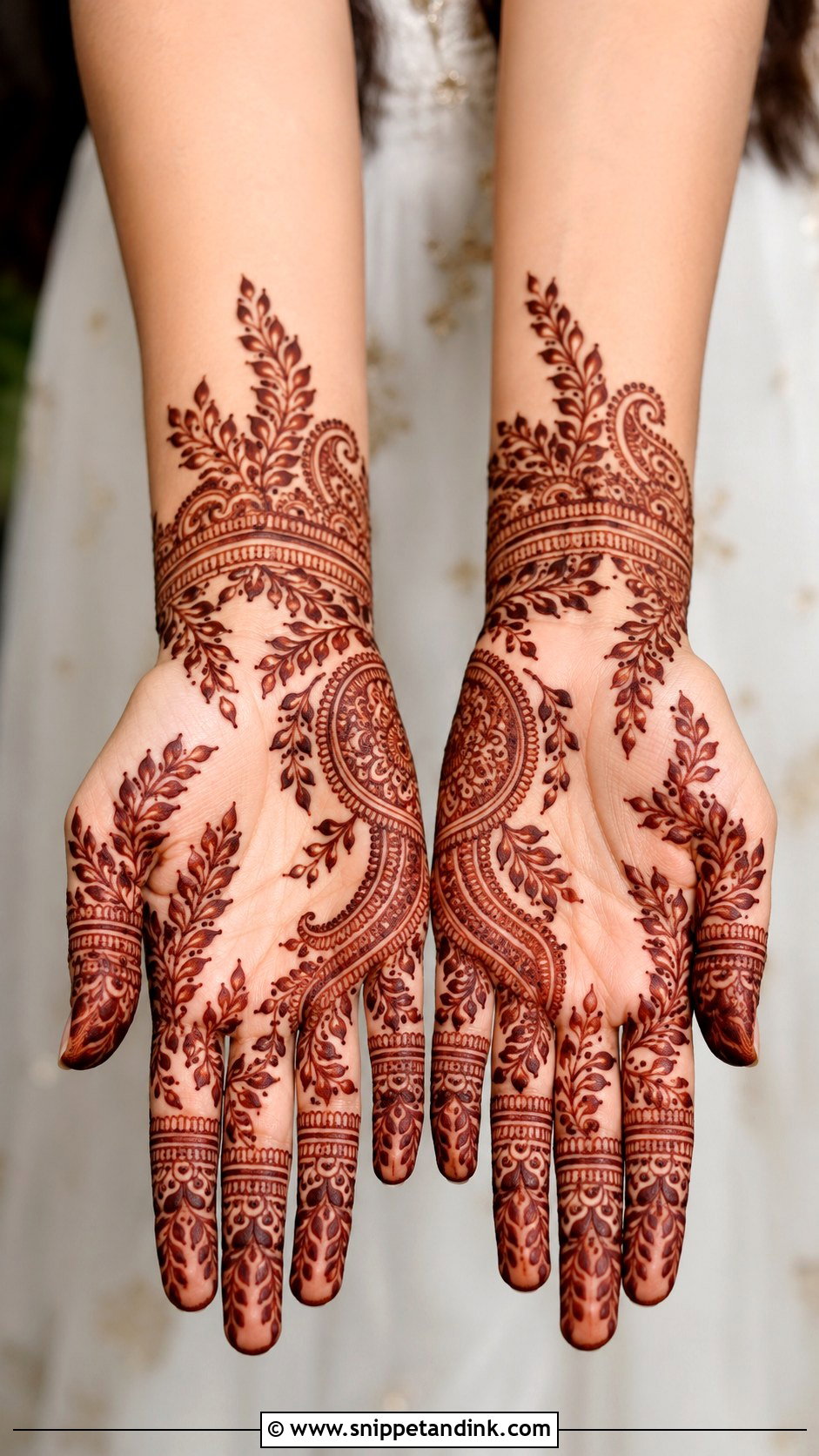 Leaf Front Hand Mehndi Design - Snippet and Ink - 35 Beautiful Front Hand Mehndi Design Ideas