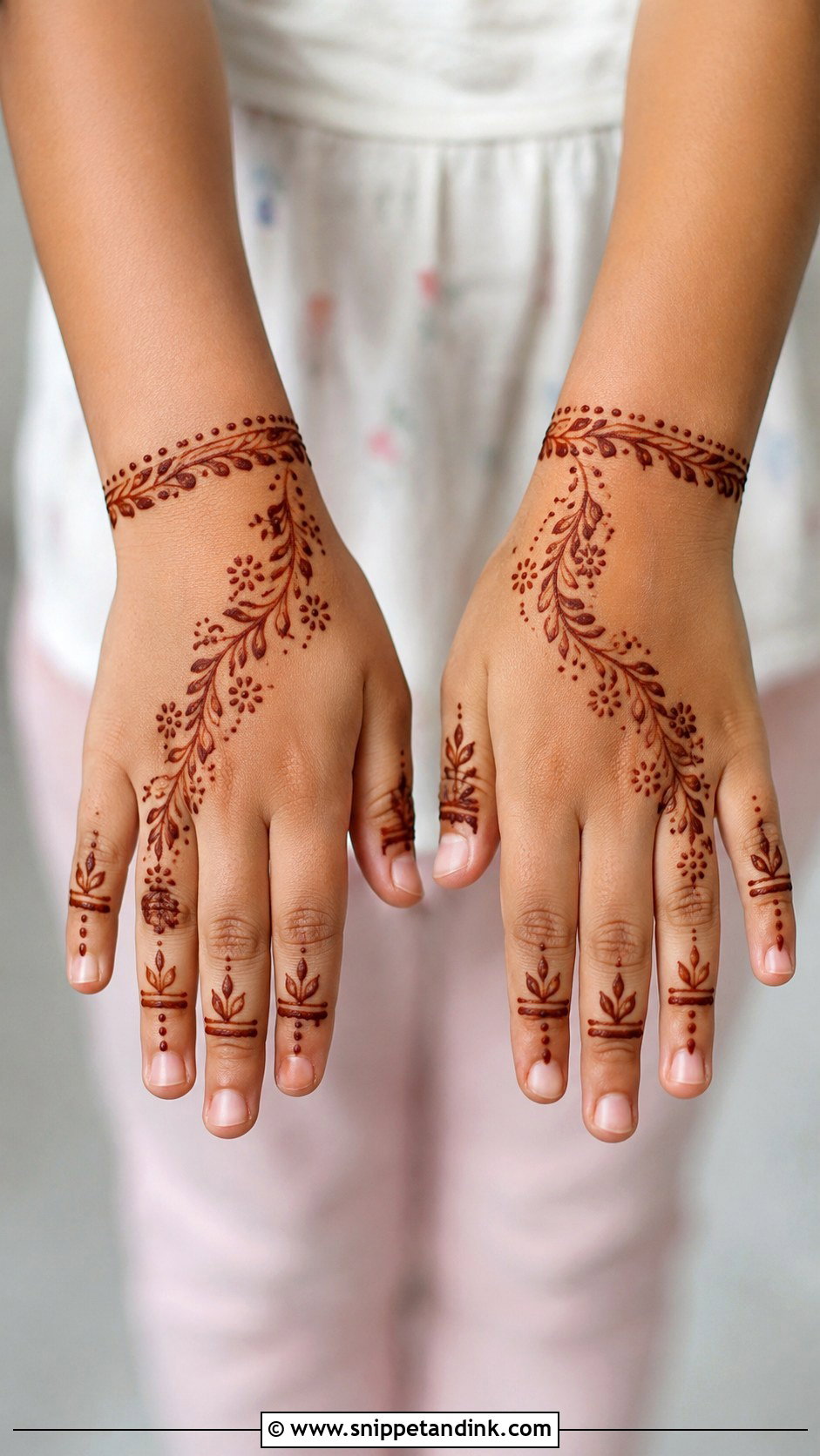 Leaf Mehndi Design for Kids - Snippet and Ink - 35 Mehndi Designs for Kids