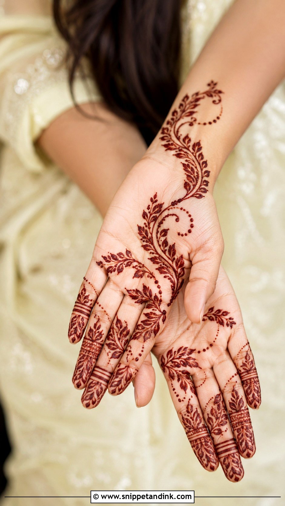 Leafy Front Hand Mehndi Design - Snippet and Ink - 35 Front Hand Mehndi Design Ideas