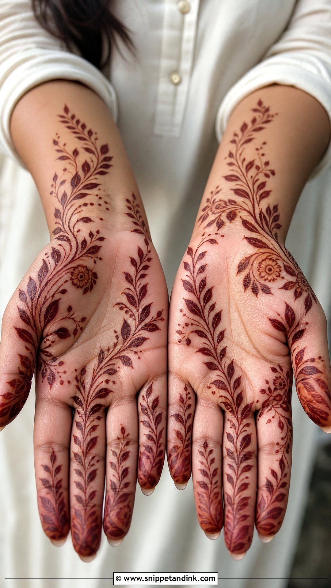 Leafy Normal Mehndi Design - Snippet and Ink - 30 Normal Mehndi Design Ideas