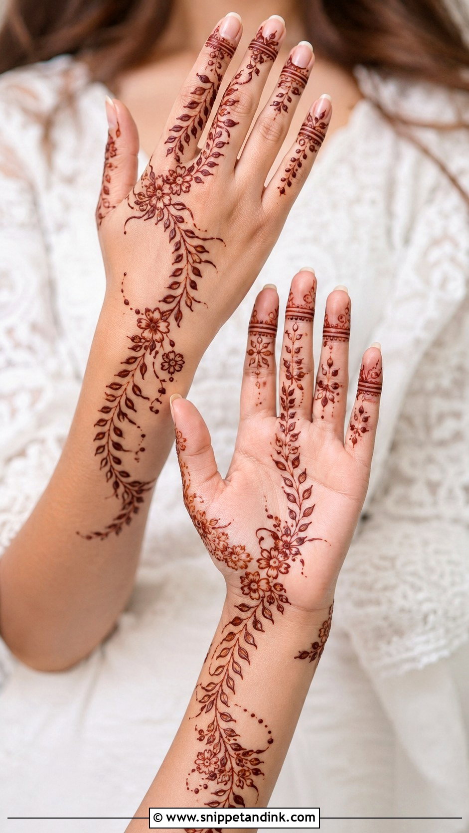 Leafy Trail Mehndi Design - Snippet and Ink - 35 Mehndi Designs 2025