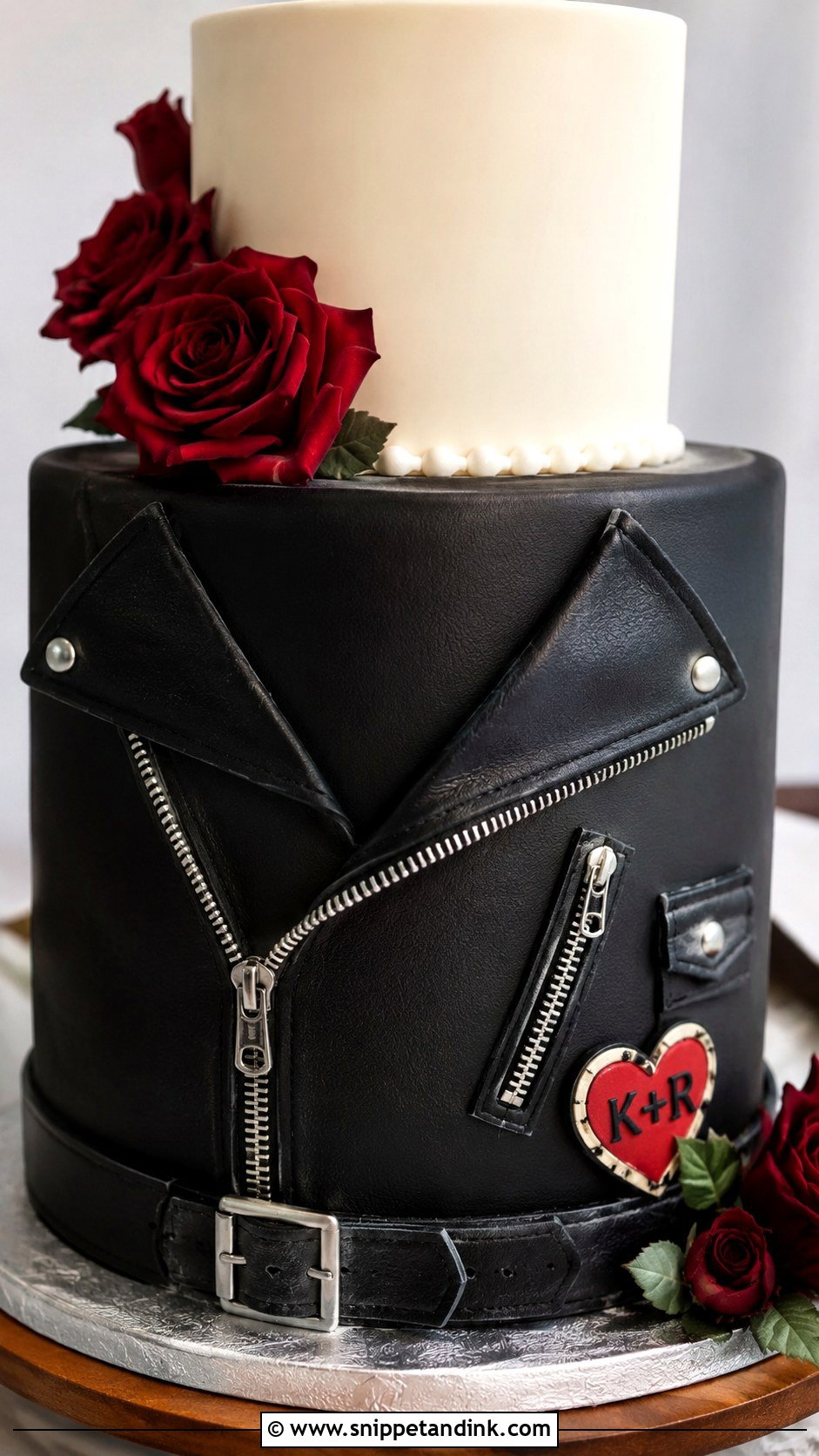 Leather Jacket Wedding Cake - Snippet and Ink - 20 Rock and Roll Wedding Cake Ideas