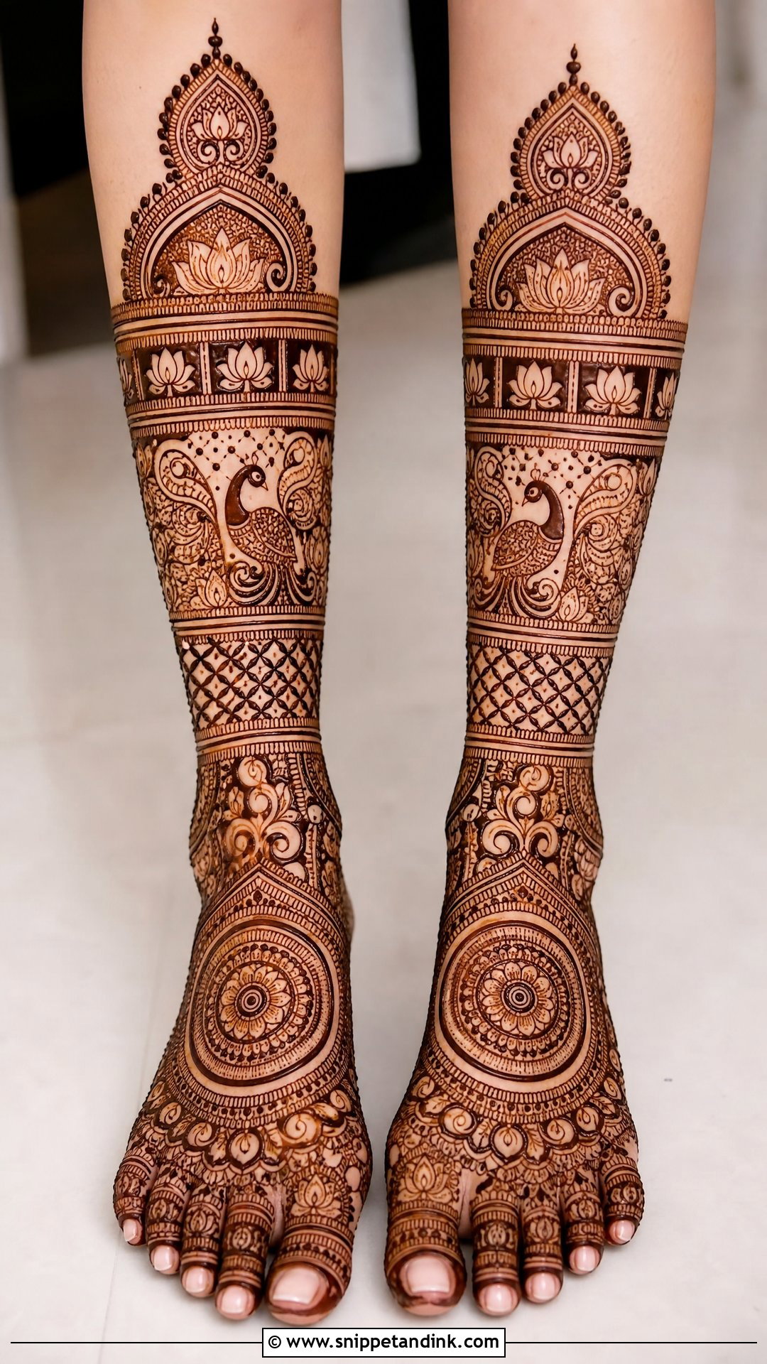 Leg And Foot Bridal Mehndi Design - Snippet and Ink - 20 Bridal Mehndi Designs for Feet