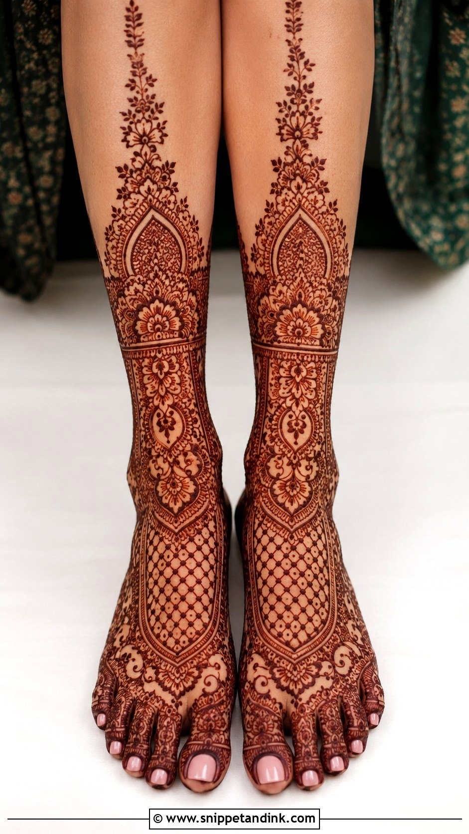 Leg Feet Mehndi Design - Snippet and Ink - 35 Feet Mehndi Designs
