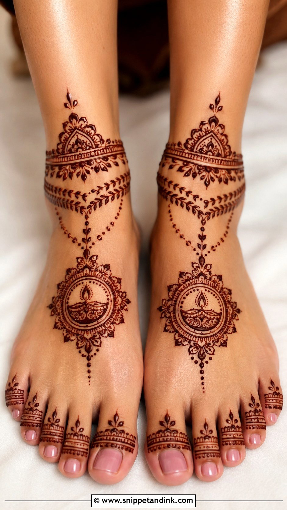 Leg Mehndi Design For Diwali - Snippet and Ink - 35 Simple Easy Leg Mehndi Designs