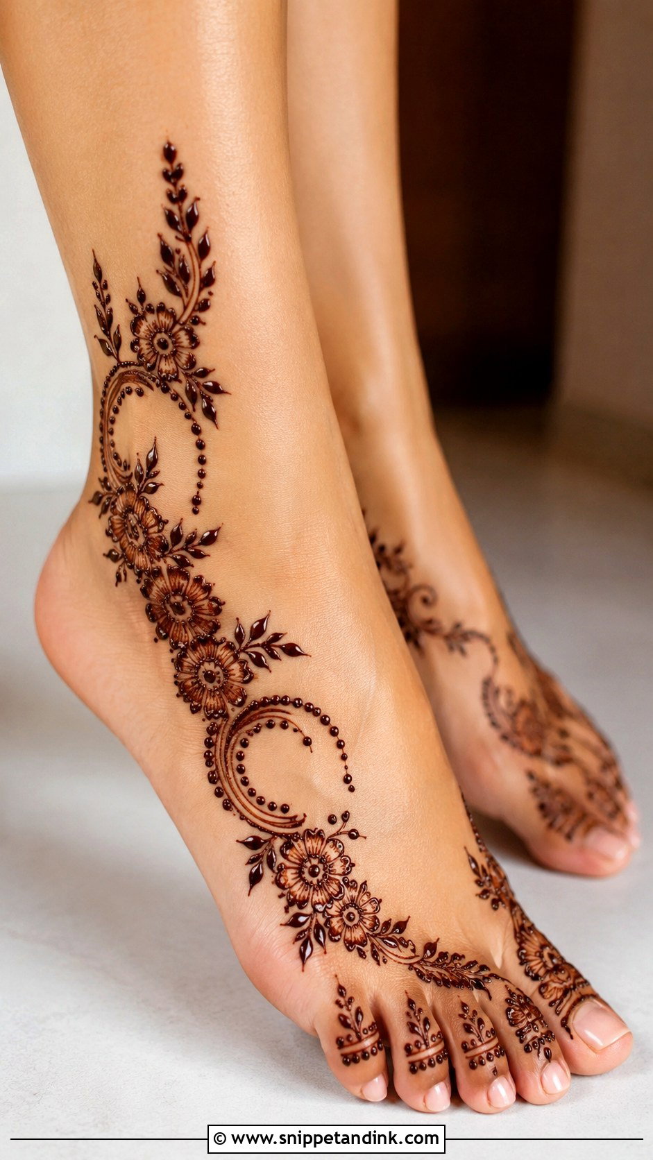 Leg Mehndi Design For Eid - Snippet and Ink - 35 Simple Easy Leg Mehndi Designs