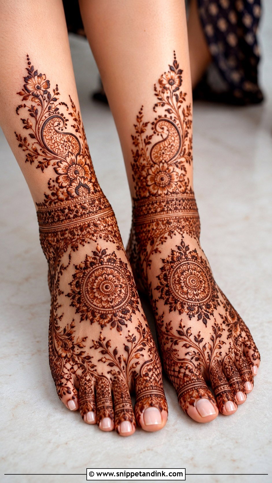 Leg Mehndi Design For Karwa Chauth - Snippet and Ink - 35 Simple Easy Leg Mehndi Designs