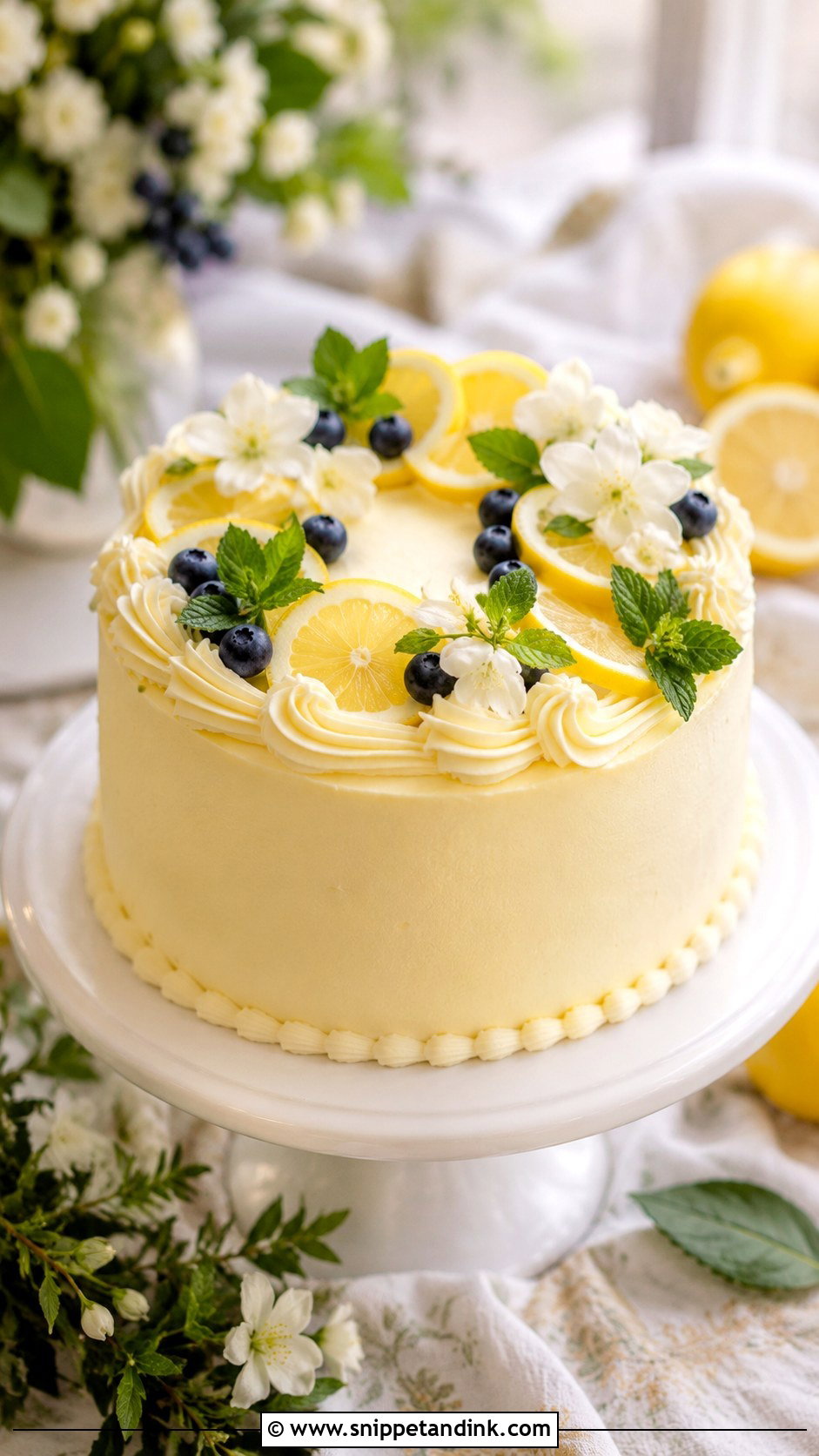 Lemon 1 Tier Wedding Cake - Snippet and Ink - 20 1 Tier Wedding Cakes