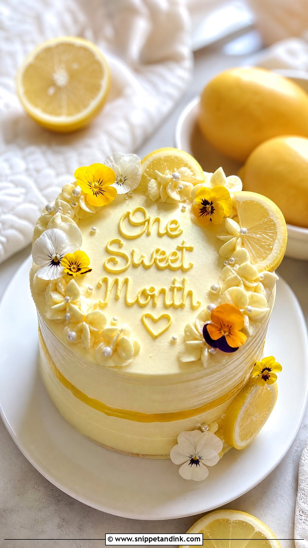 Lemon Anniversary Cake - Snippet and Ink - 25 1 Month Anniversary Cake Ideas