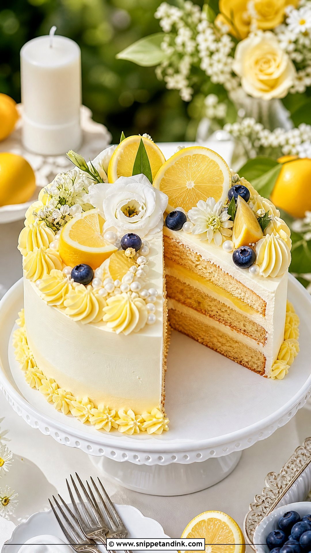 Lemon Anniversary Cake - Snippet and Ink - 30 Anniversary Cake Aesthetic Ideas