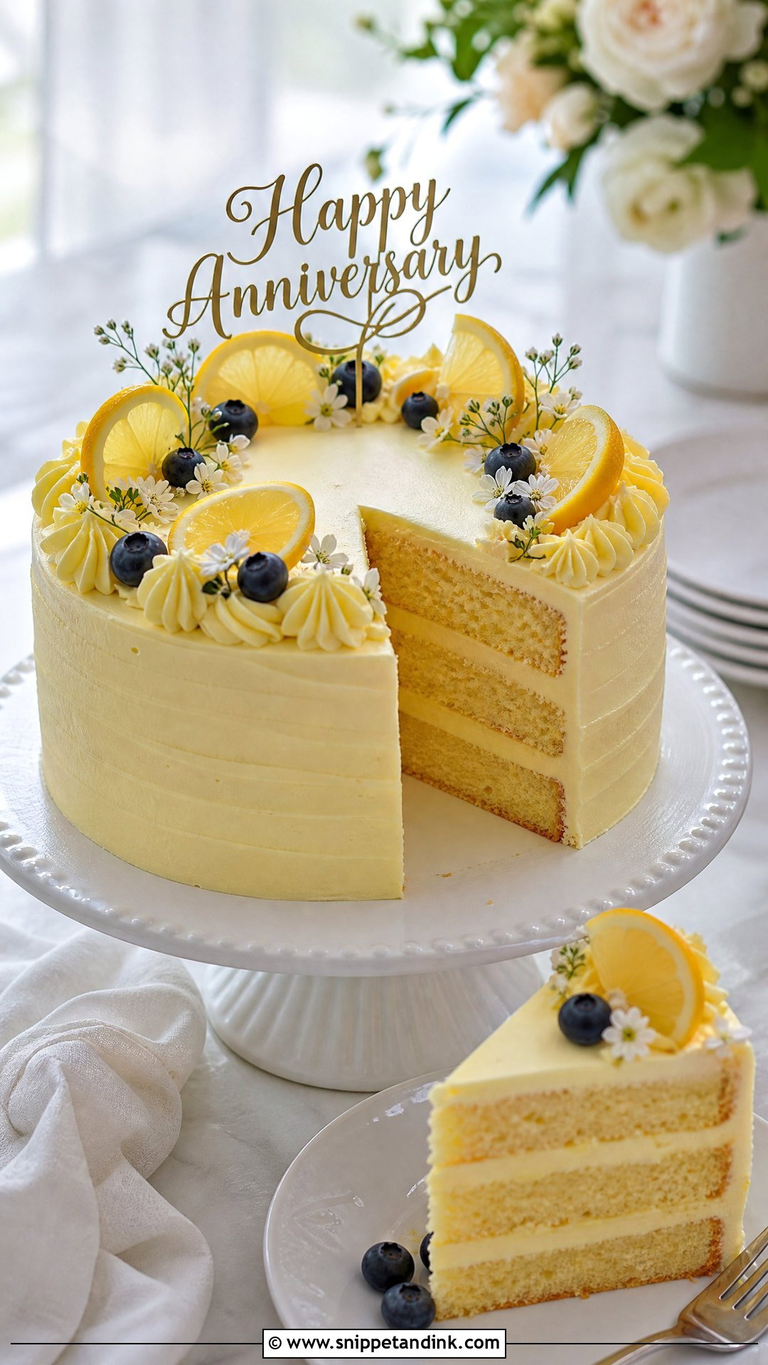Lemon Anniversary Cake - Snippet and Ink - 35 Anniversary Cake Ideas