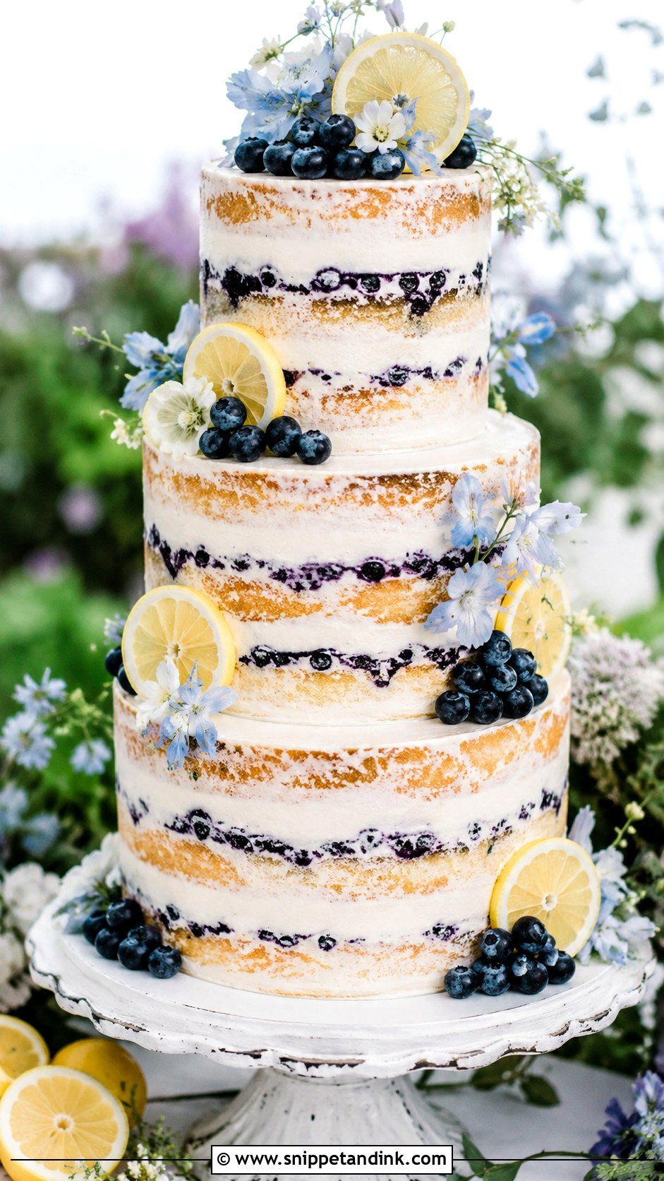 Lemon Blueberry Wedding Cake - Snippet and Ink - 20 Lemon Themed Wedding Cake Ideas