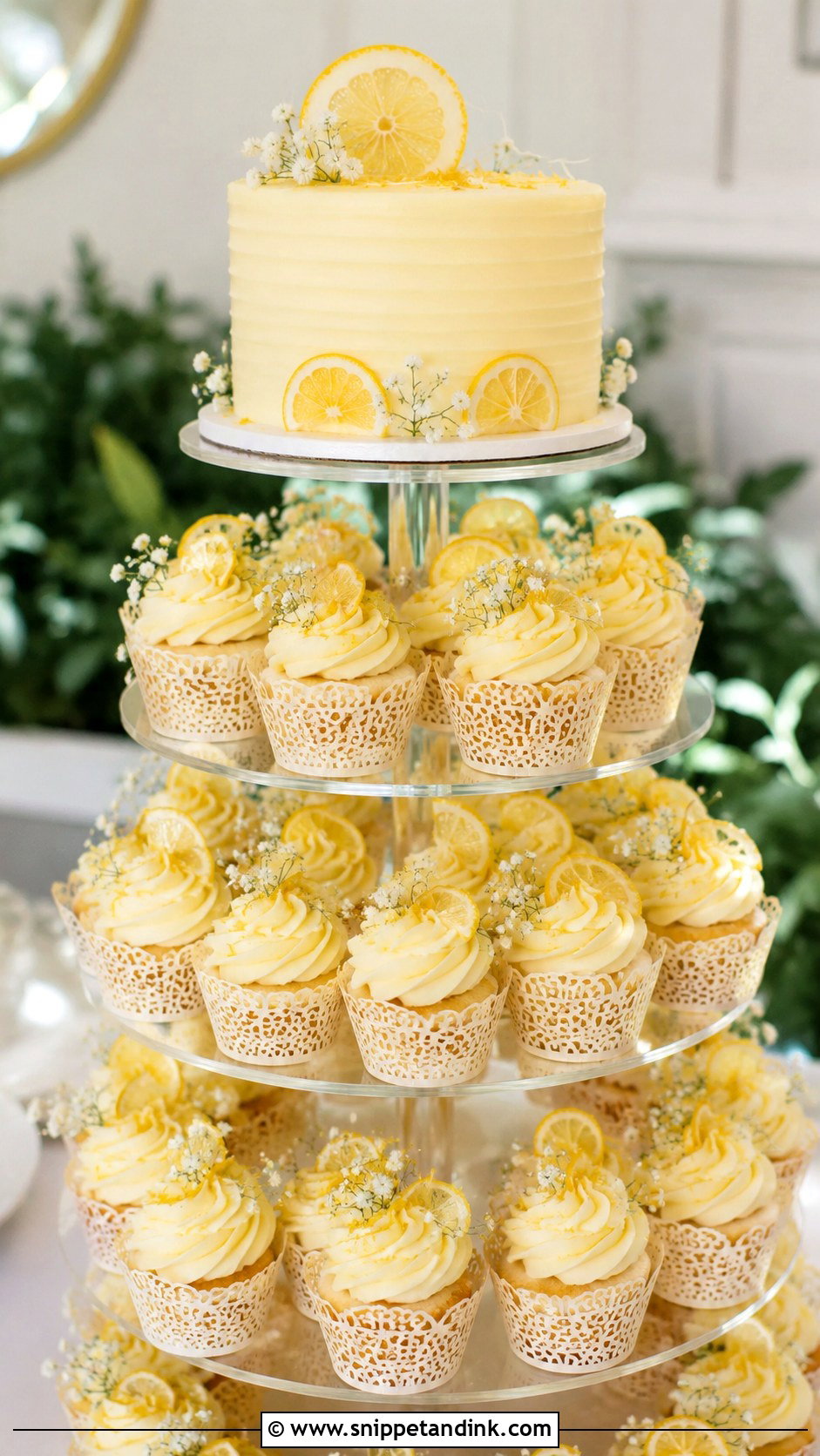 Lemon Cupcake Wedding Cake - Snippet and Ink - 20 Lemon Themed Wedding Cake Ideas