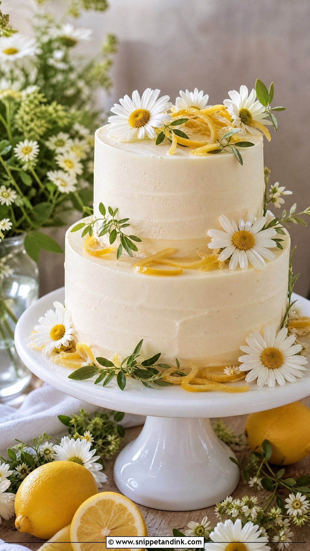 Lemon Daisy Wedding Cake - Snippet and Ink - 25 Daisy Themed Cake Ideas for Wedding