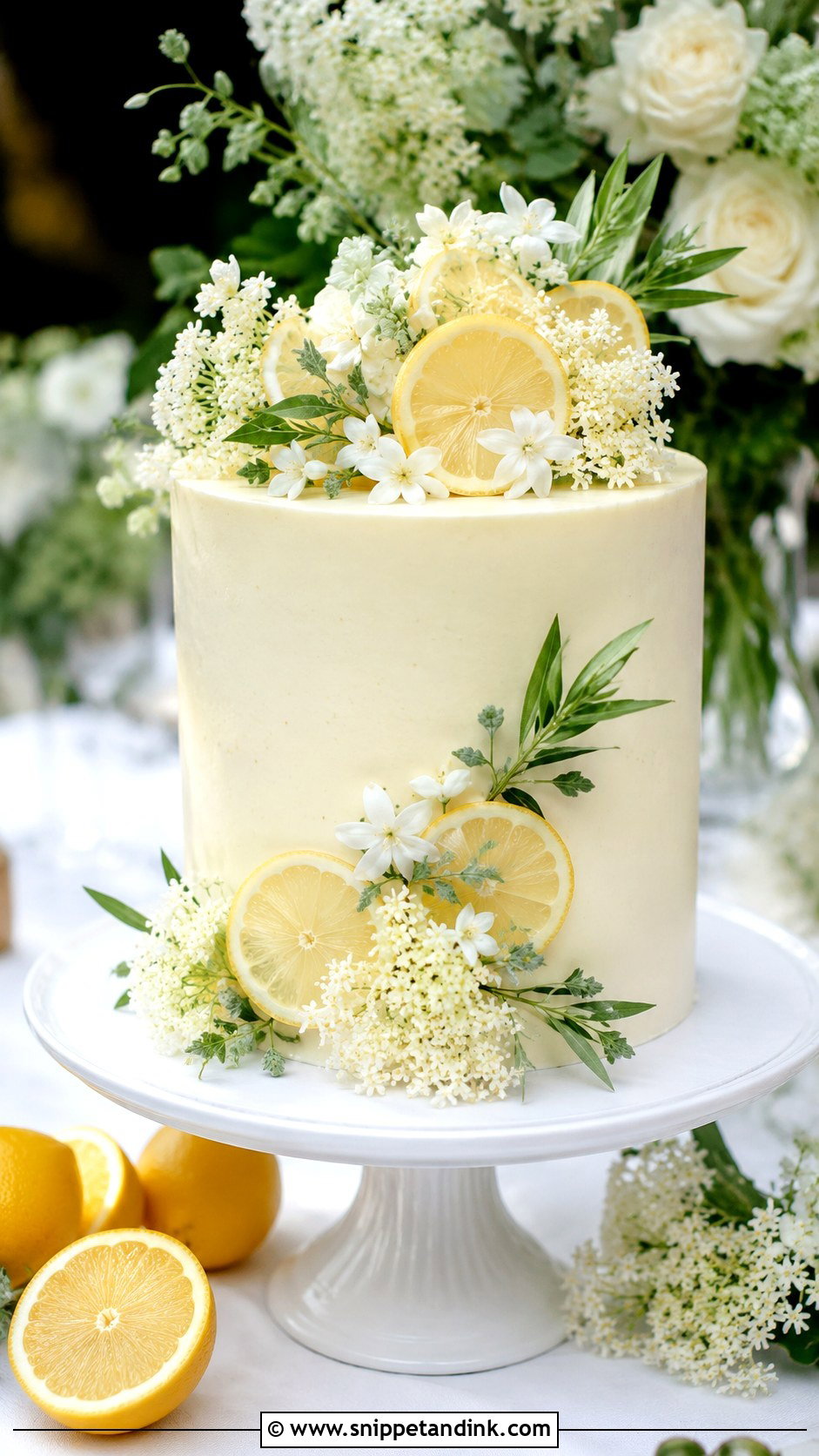 Lemon Elderflower Wedding Cake - Snippet and Ink - 20 Garden Wedding Cake Ideas
