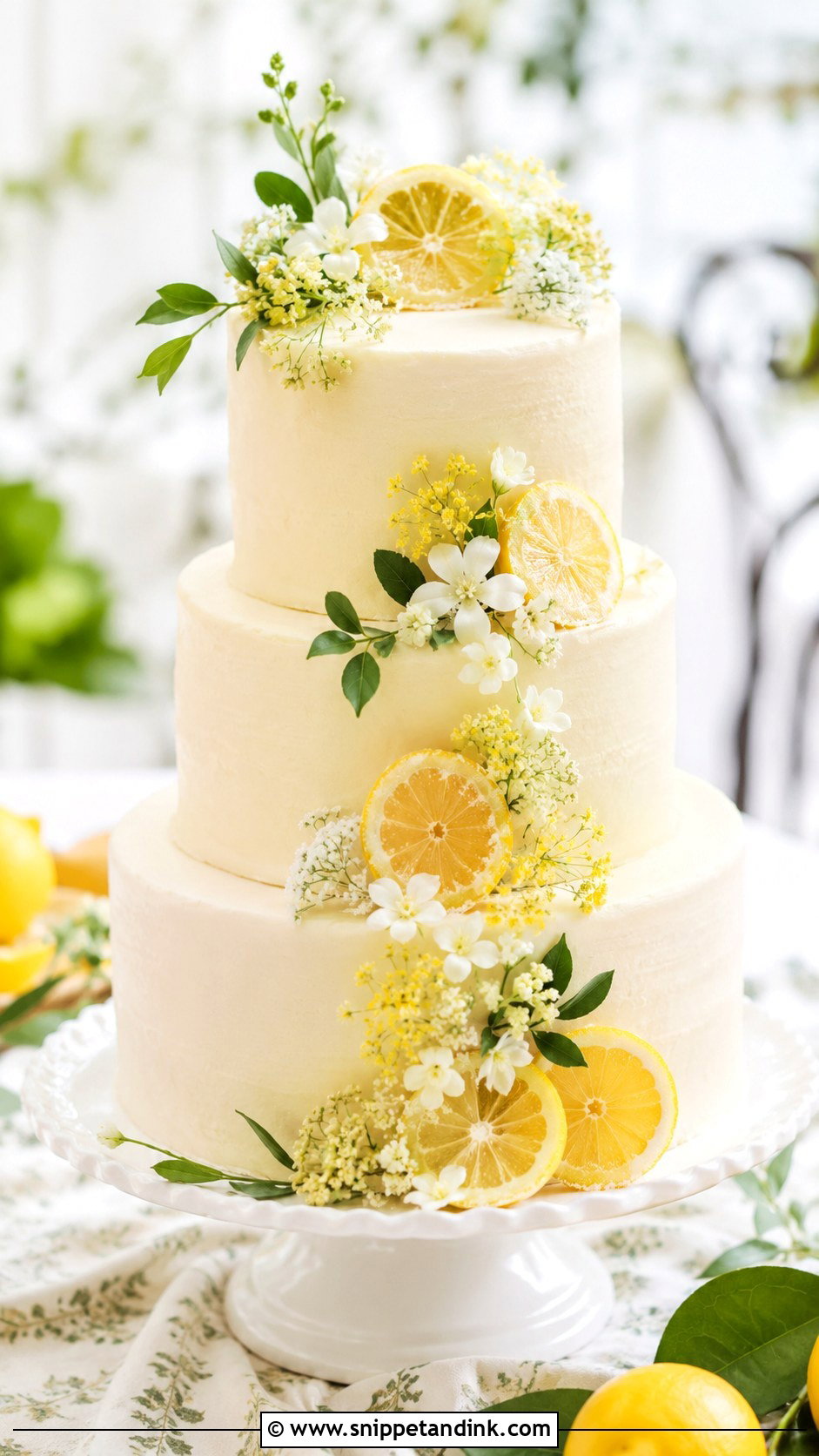 Lemon Elderflower Wedding Cake - Snippet and Ink - 25 Wedding Cake Gif