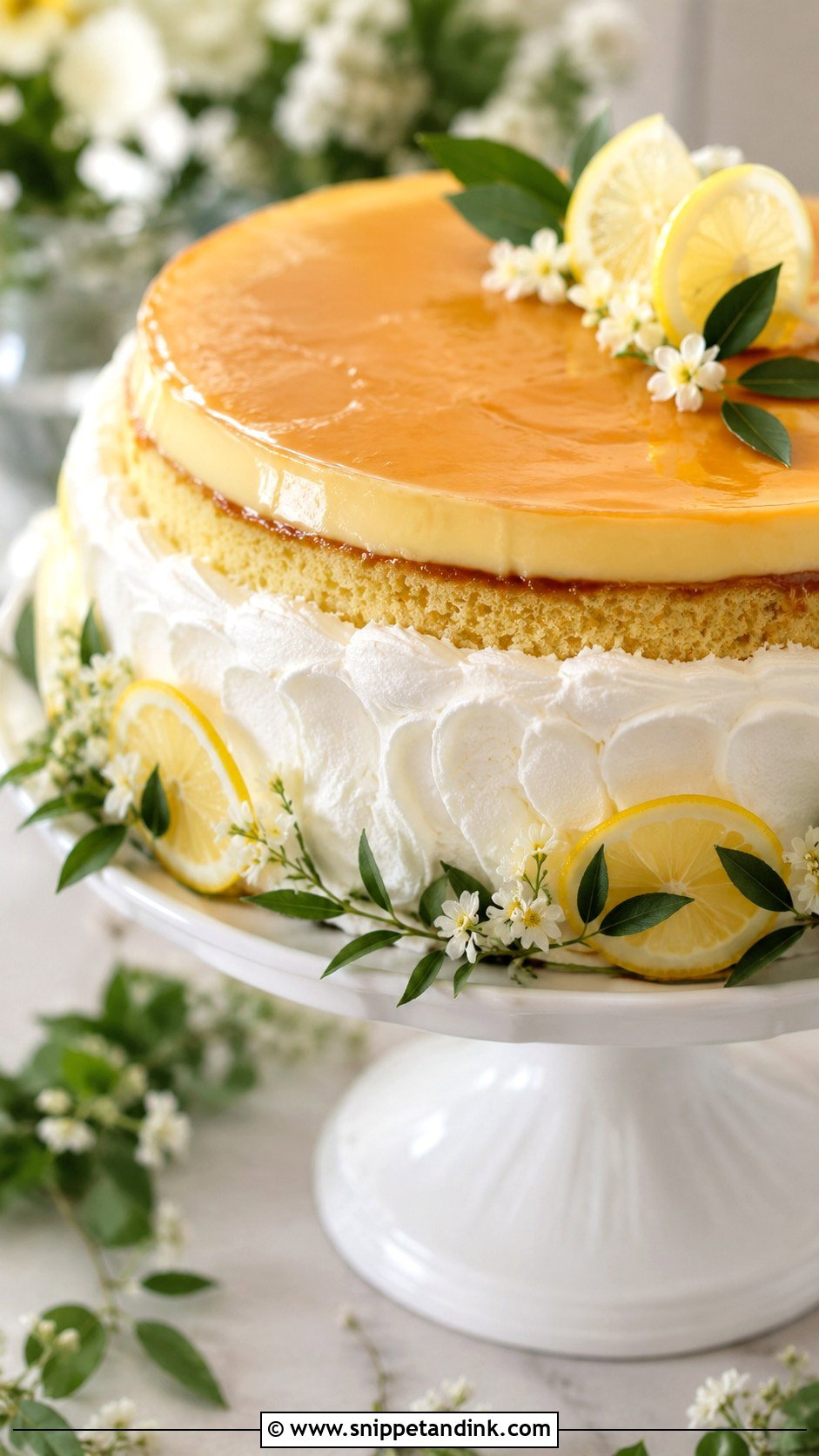 Lemon Flan Wedding Cake - Snippet and Ink - 20 Wedding Flan Cake Ideas