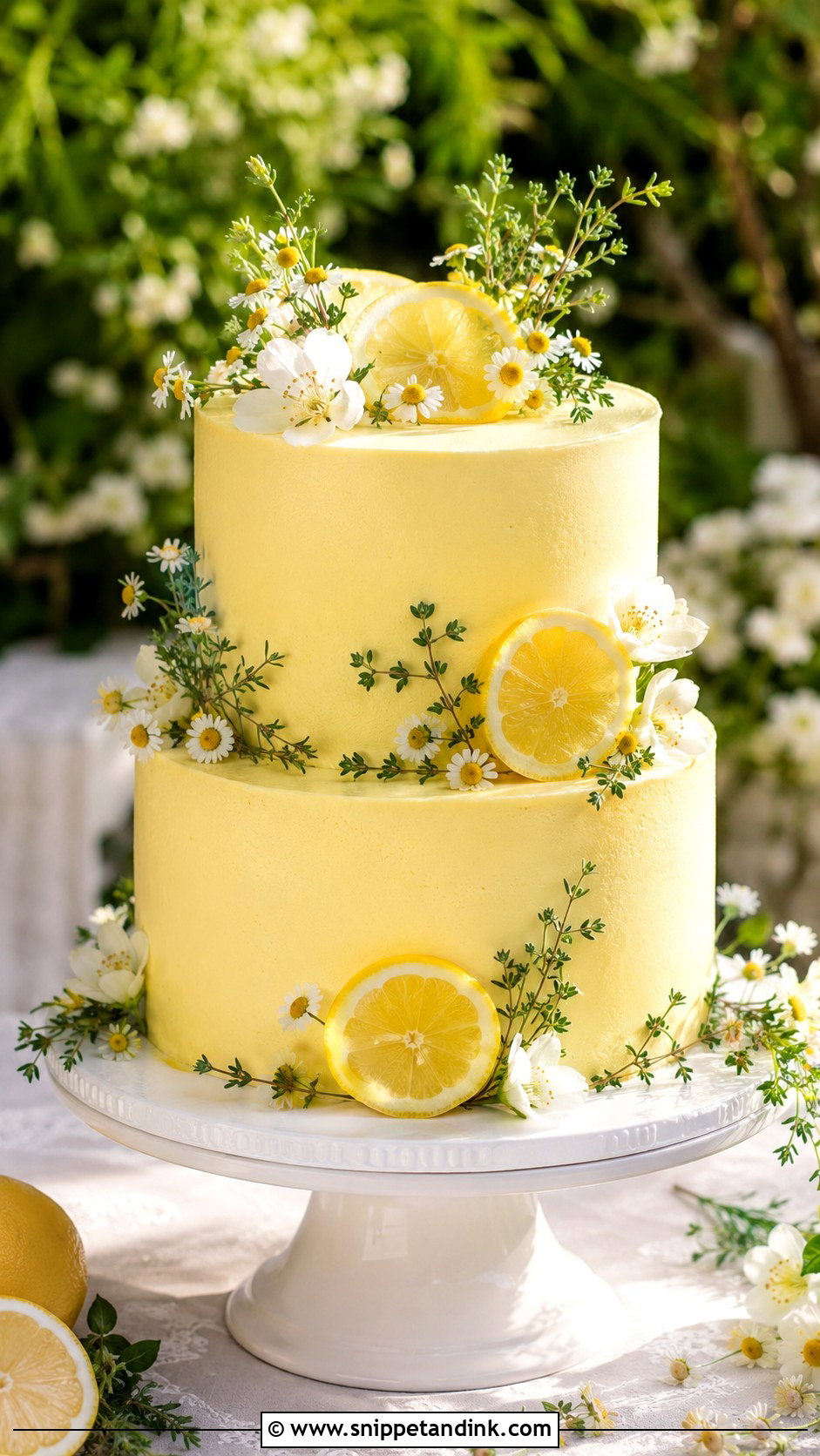 Lemon Garden Wedding Cake - Snippet and Ink - 20 Romantic Garden Wedding Cake Ideas