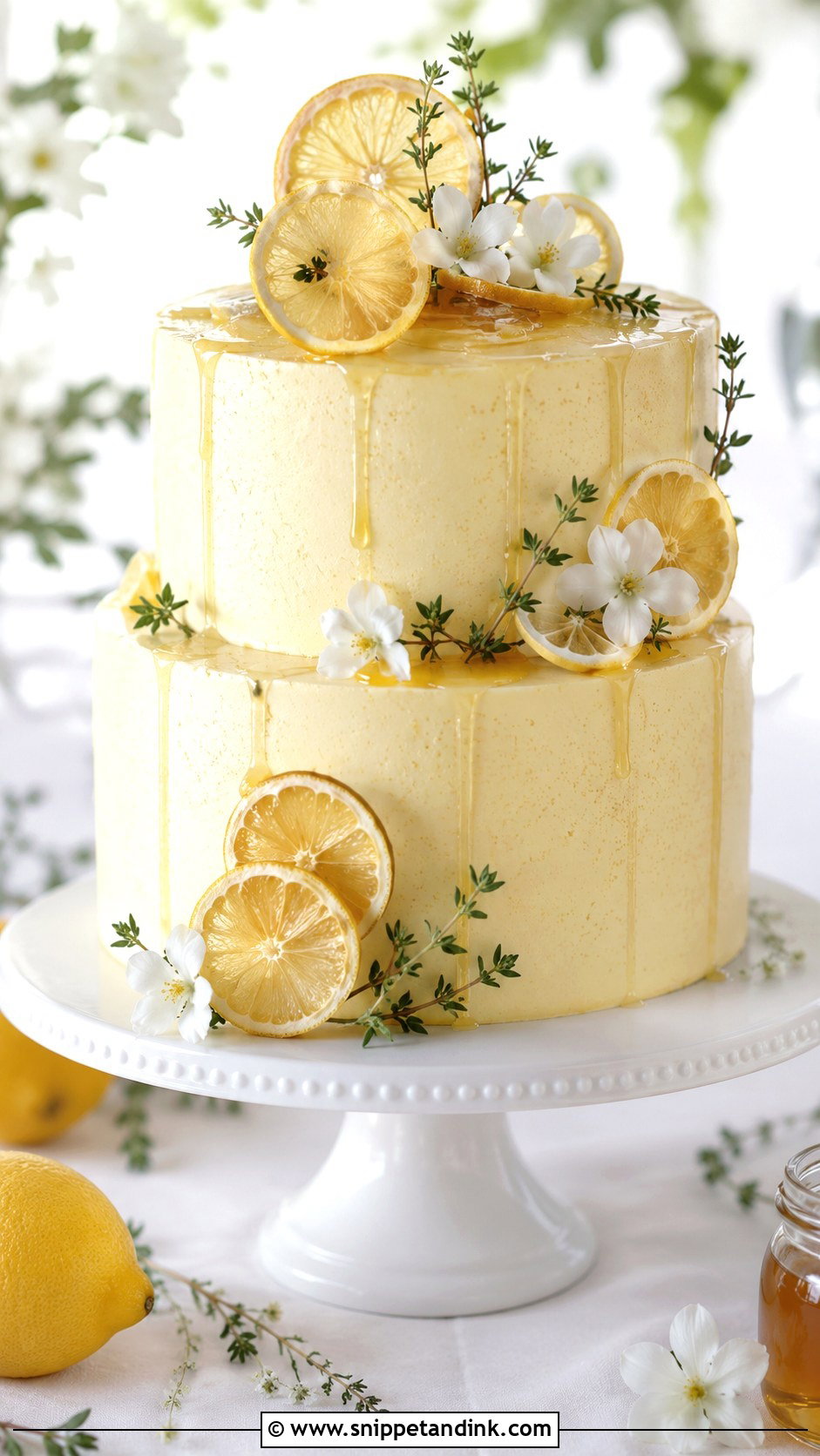 Lemon Honey Wedding Cake - Snippet and Ink - 20 Honey Cake Design Ideas for Wedding