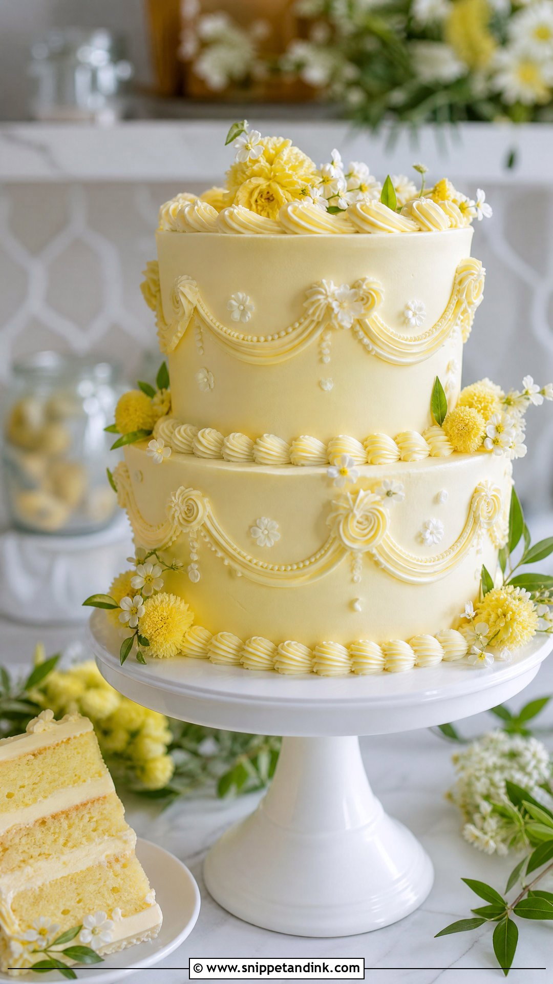 Lemon Lambeth Wedding Cake - Snippet and Ink - 20 Lambeth Wedding Cake Ideas