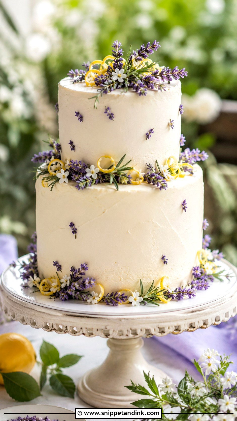 Lemon Lavender Wedding Cake - Snippet and Ink - 20 Lemon Wedding Cake Recipe