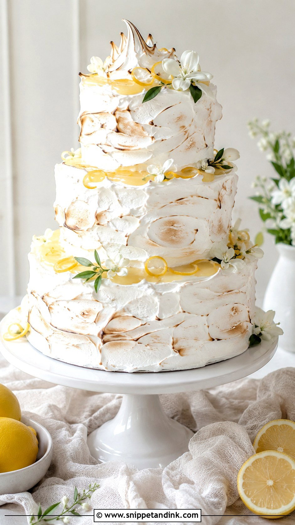Lemon Meringue Wedding Cake - Snippet and Ink - 20 Lemon Themed Wedding Cake Ideas