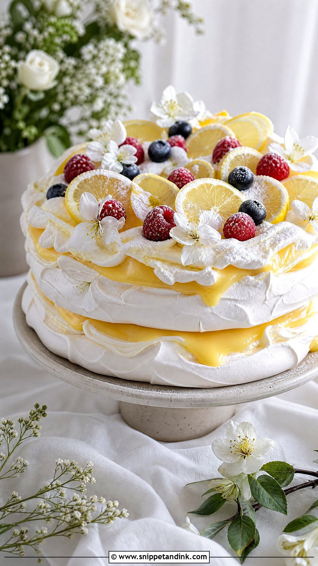 Lemon Pavlova Wedding Cake - Snippet and Ink - 20 Pavlova Wedding Cake Ideas