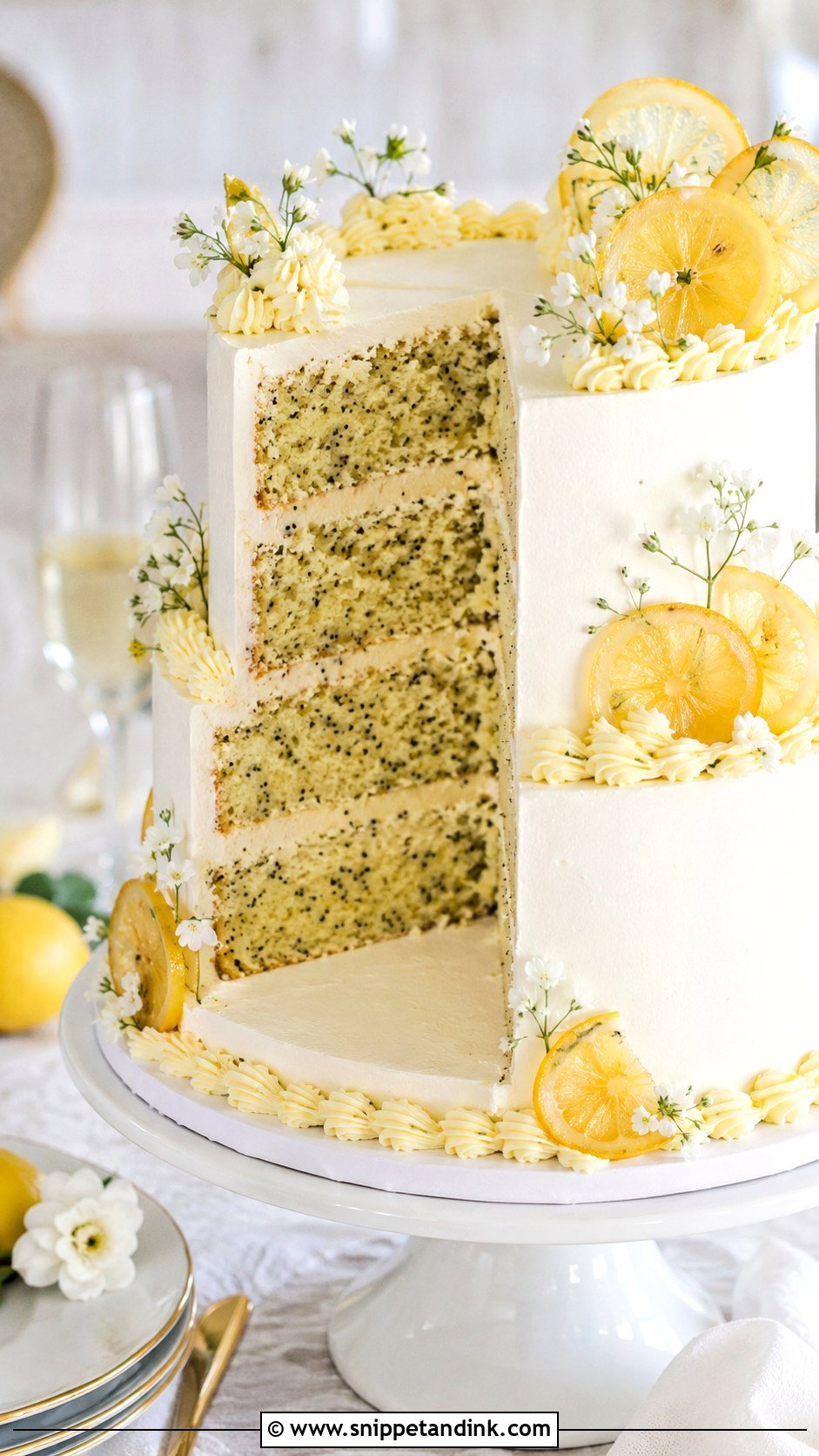 Lemon Poppy Seed Wedding Cake - Snippet and Ink - 20 Lemon Themed Wedding Cake Ideas