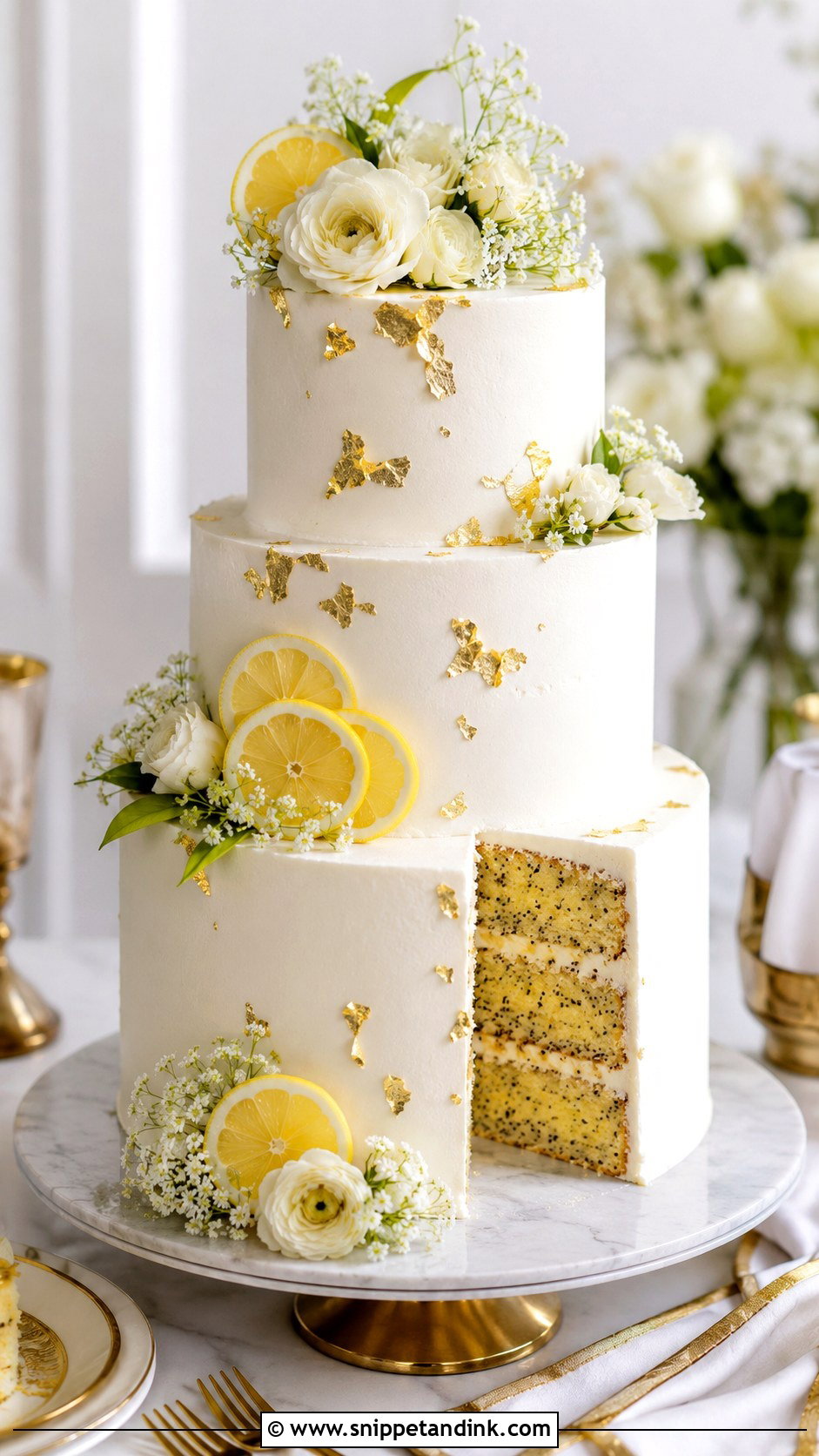 Lemon Poppyseed Wedding Cake With Dried Citrus - Snippet and Ink - 25 Lemon Poppyseed Wedding Cake Ideas