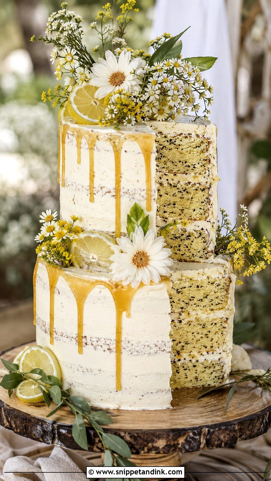 Lemon Poppyseed Wedding Cake With Honey Buttercream - Snippet and Ink - 25 Lemon Poppyseed Wedding Cake Ideas
