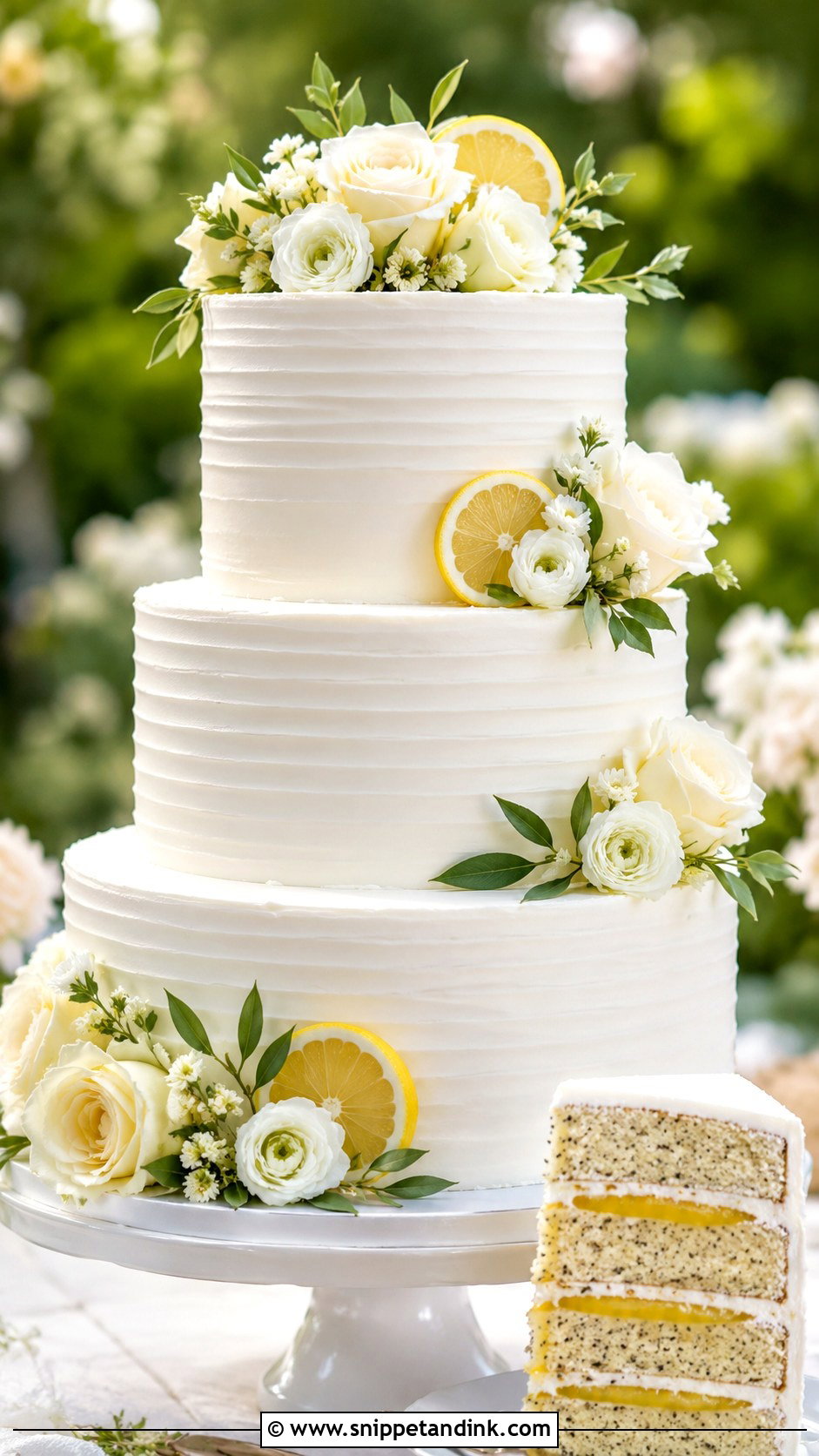 Lemon Poppyseed Wedding Cake With Lemon Curd - Snippet and Ink - 25 Lemon Poppyseed Wedding Cake Ideas
