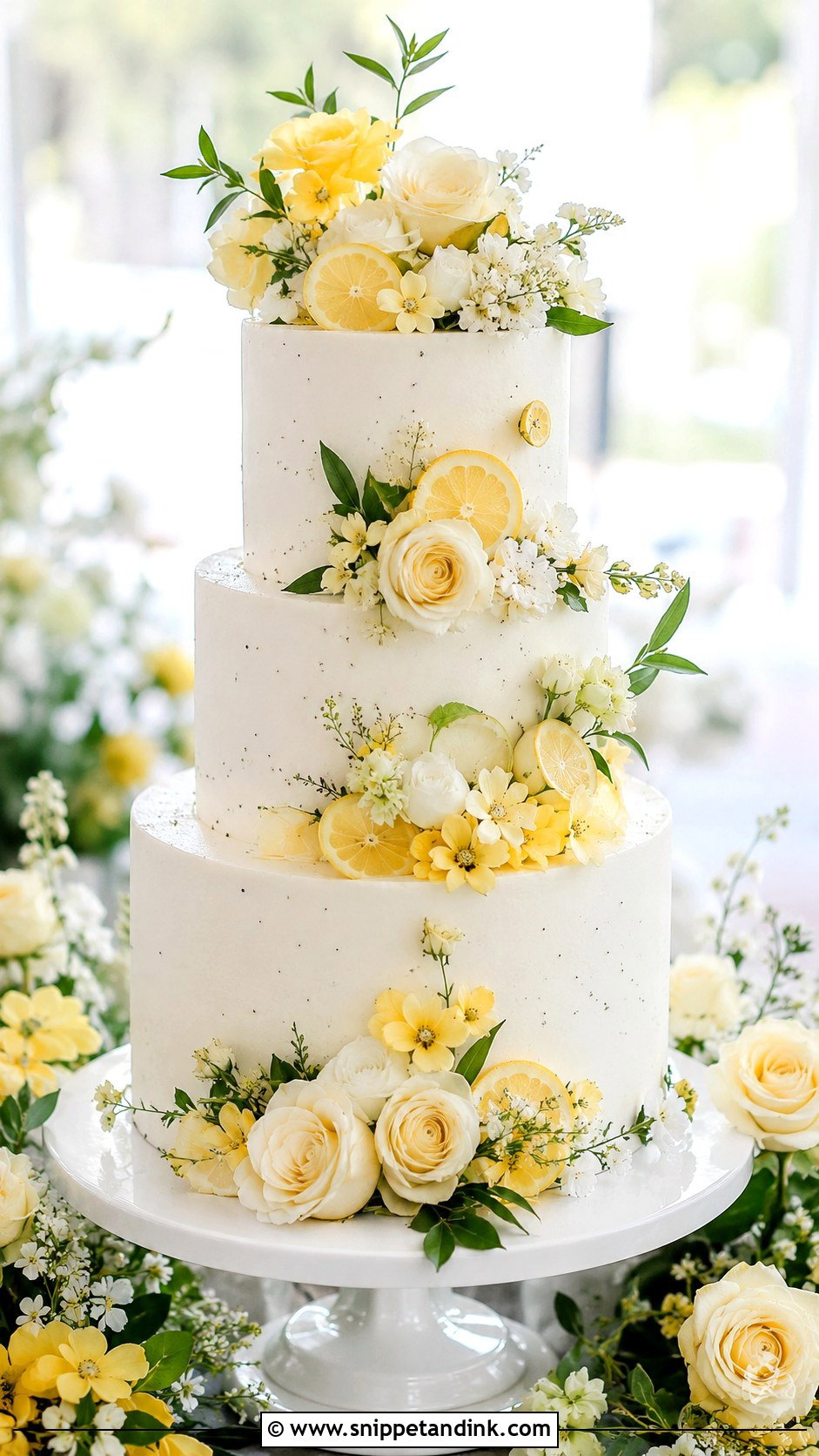 Lemon Poppyseed Wedding Cake With Smooth Buttercream - Snippet and Ink - 25 Lemon Poppyseed Wedding Cake Ideas