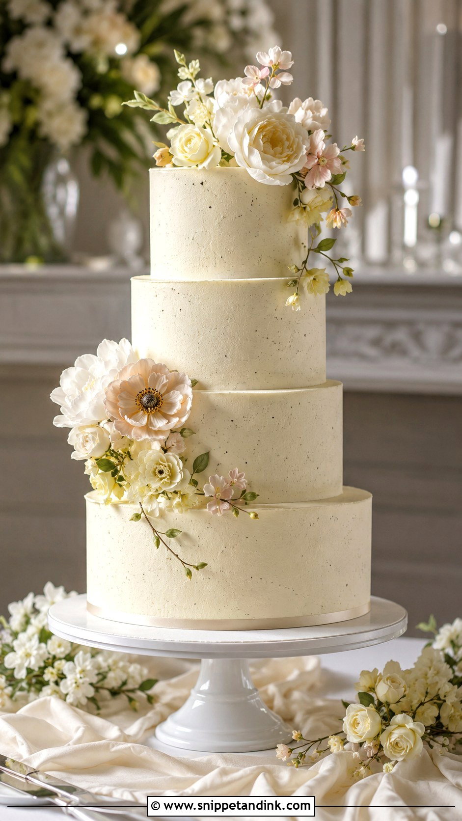 Lemon Poppyseed Wedding Cake With Textured Buttercream - Snippet and Ink - 25 Lemon Poppyseed Wedding Cake Ideas