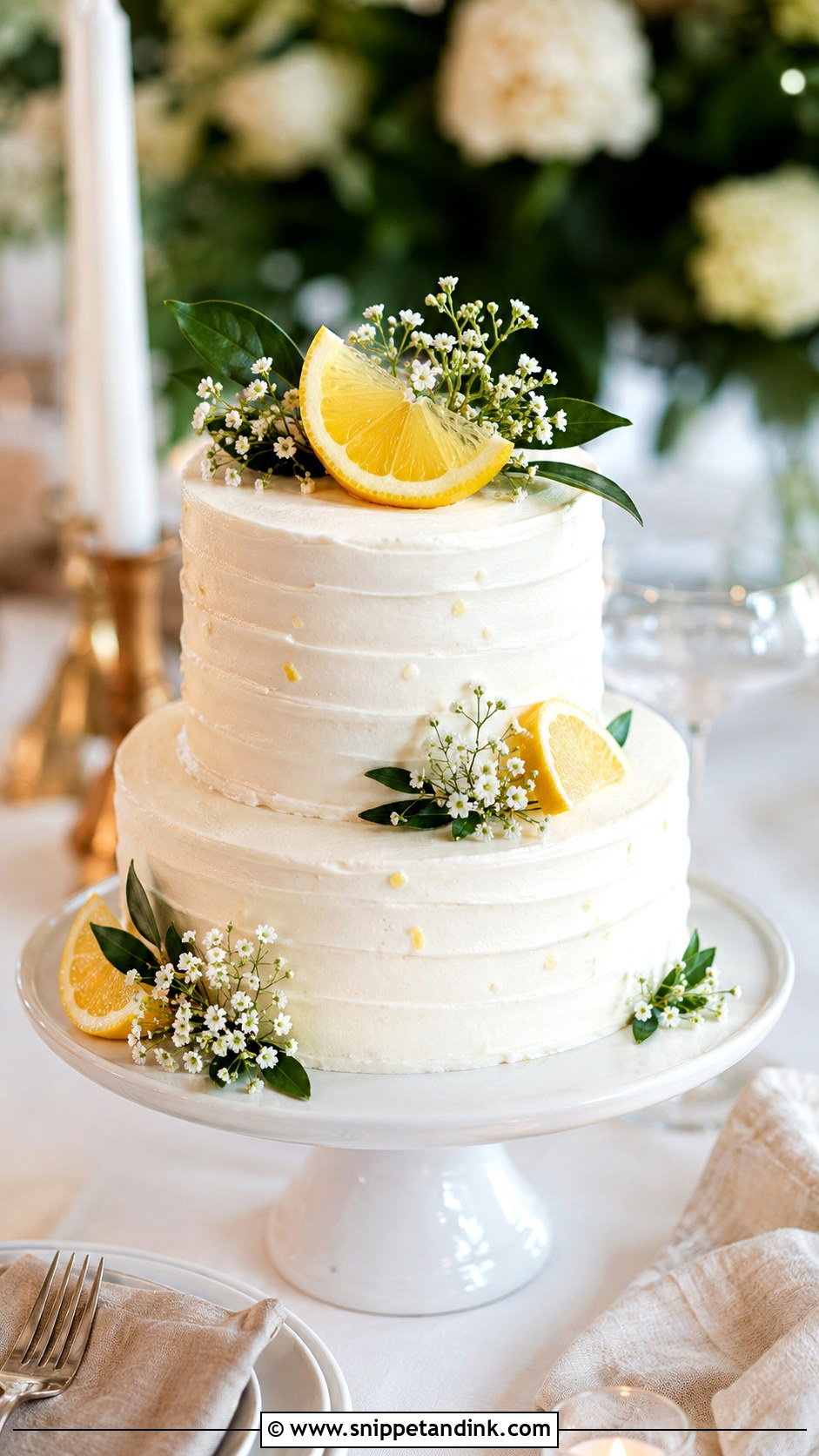 Lemon Poppyseed Wedding Cake With Two Tiers - Snippet and Ink - 25 Lemon Poppyseed Wedding Cake Ideas