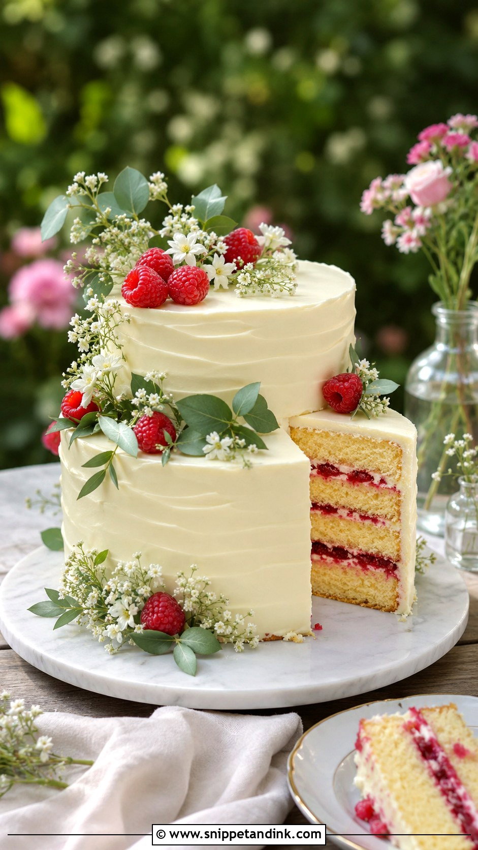 Lemon Raspberry Wedding Cake - Snippet and Ink - 20 Lemon Themed Wedding Cake Ideas