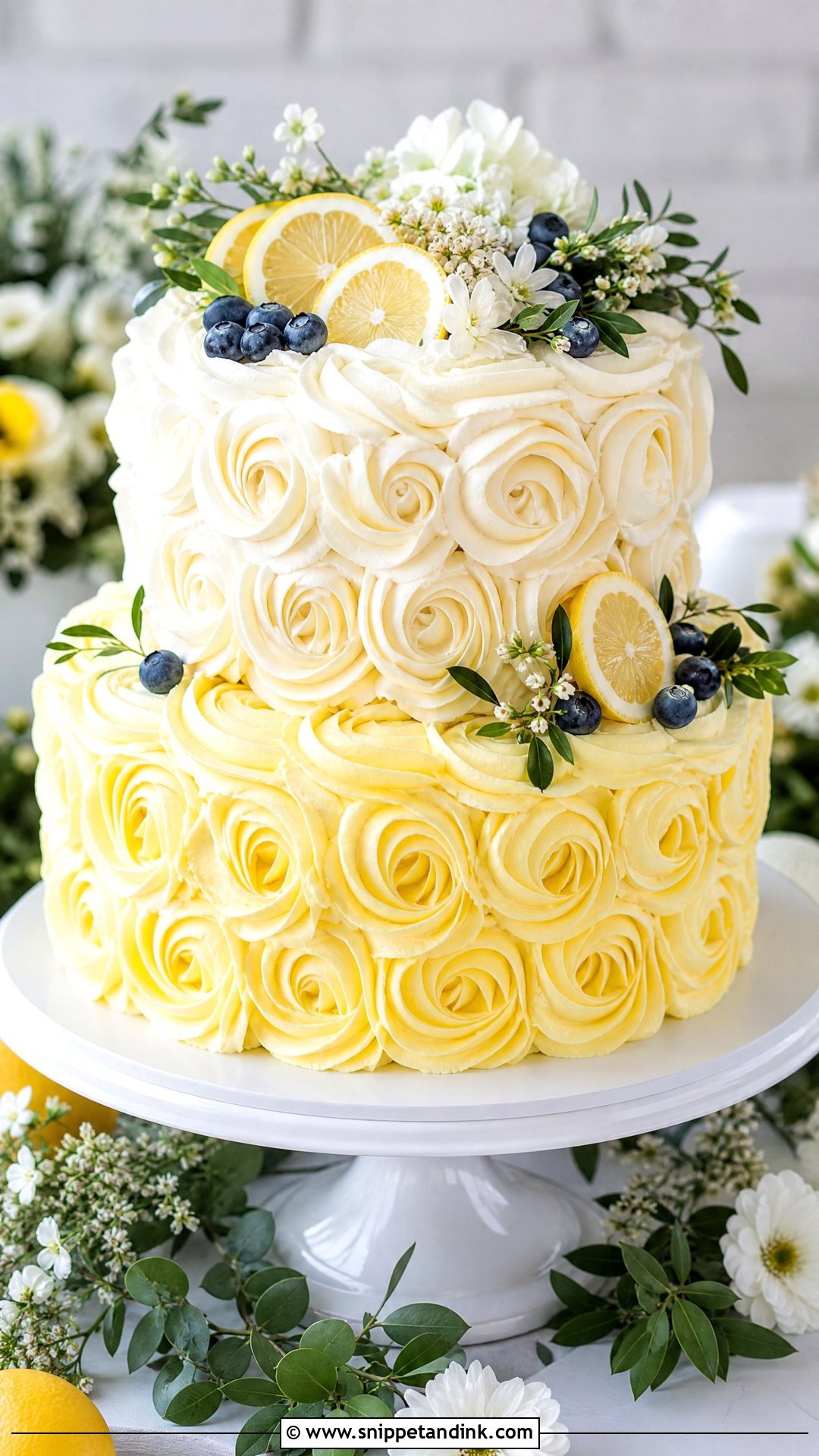 Lemon Rosette Wedding Cake - Snippet and Ink - 30 Rosette Cake Ideas for Wedding
