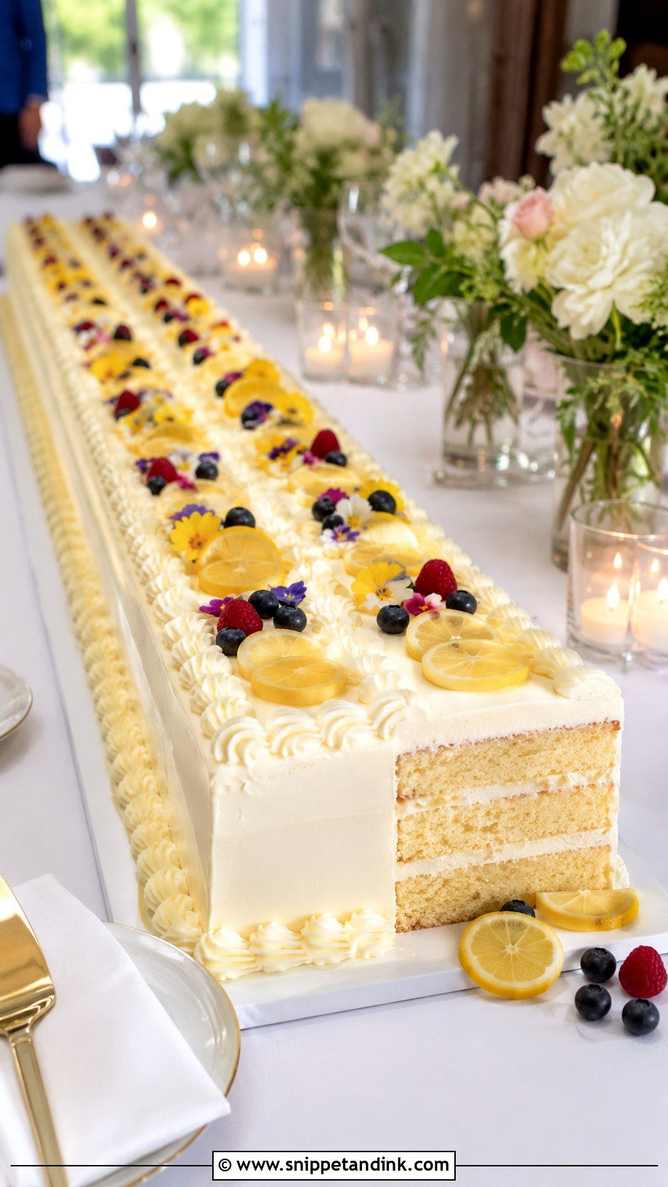 Lemon Sheet Wedding Cake - Snippet and Ink - 20 Lemon Themed Wedding Cake Ideas