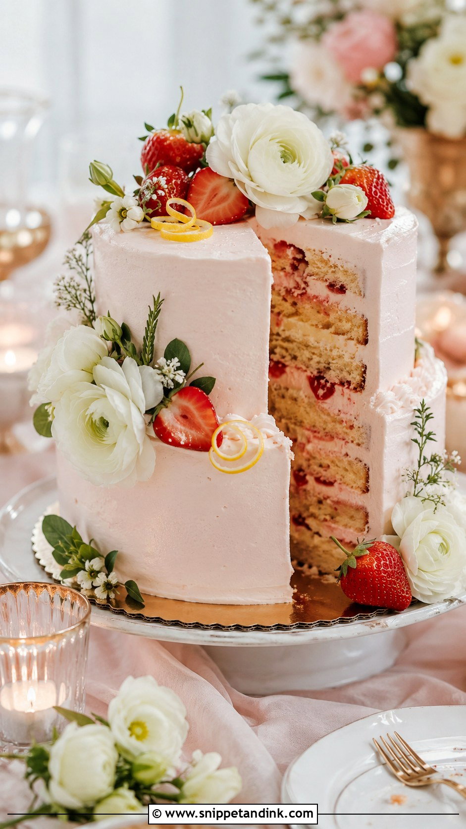Lemon Strawberry Wedding Cake - Snippet and Ink - 20 Lemon Wedding Cake Recipe
