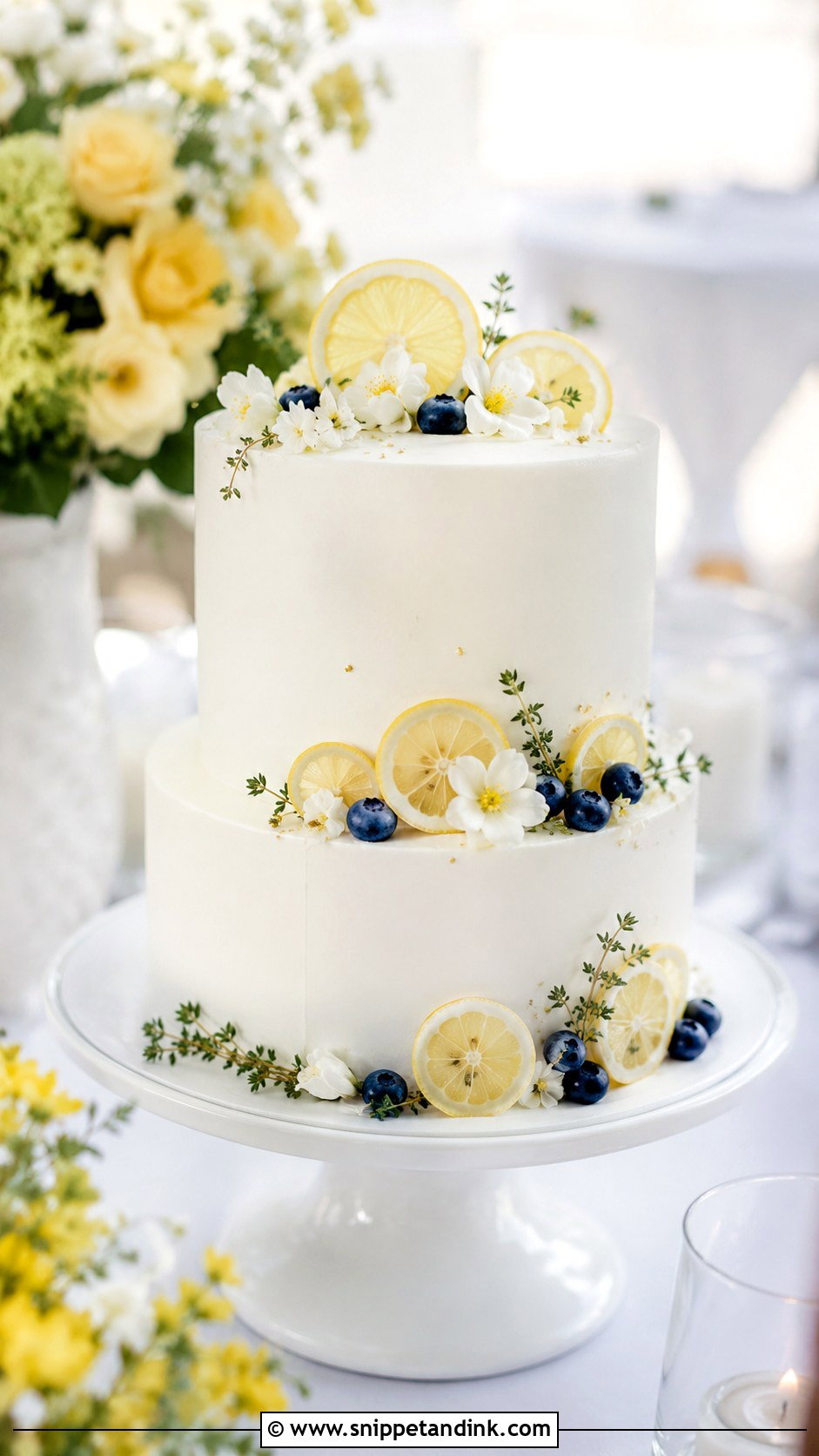 Lemon Summer Wedding Cake - Snippet and Ink - 20 Simple Summer Wedding Cake Ideas