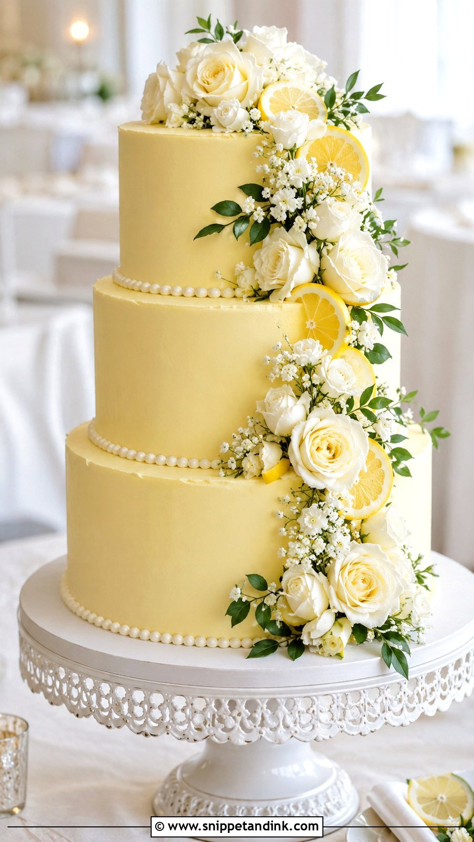 Lemon Tiered Wedding Cake - Snippet and Ink - 20 Lemon Wedding Cake Recipe