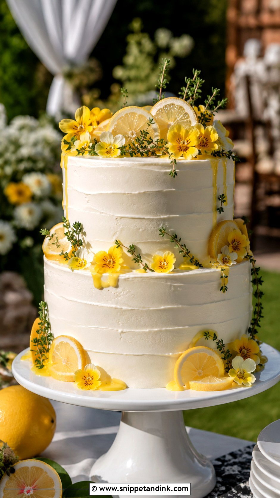 Lemon Wedding Cake - Snippet and Ink - 25 Outdoor Wedding Cake Ideas