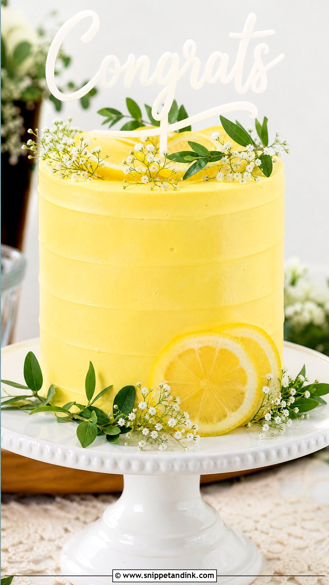 Lemon Wedding Congrats Cake - Snippet and Ink - 30 Congrats Cake Ideas for Wedding