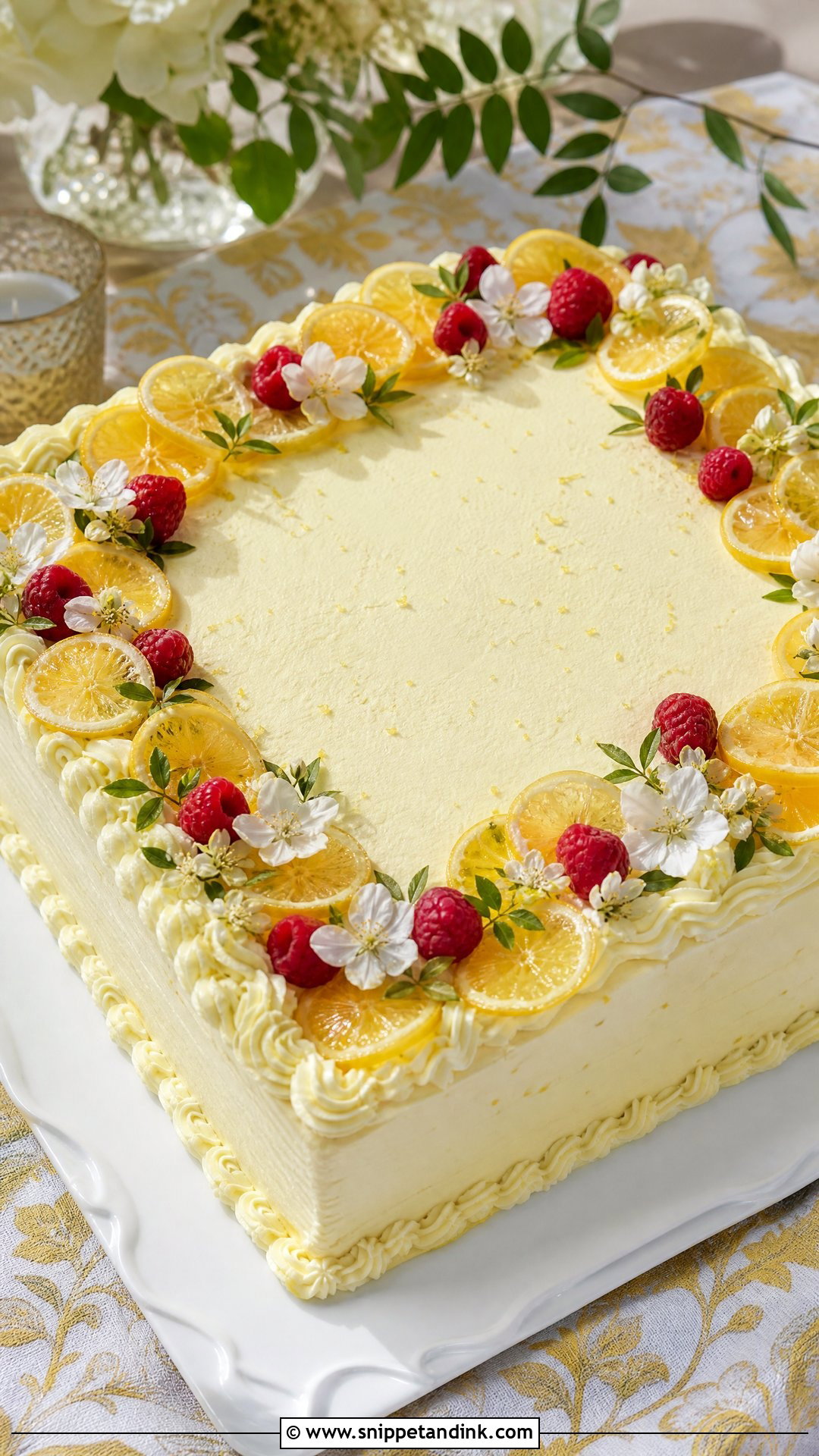 Lemon Wedding Sheet Cake - Snippet and Ink - 20 Wedding Sheet Cake Ideas